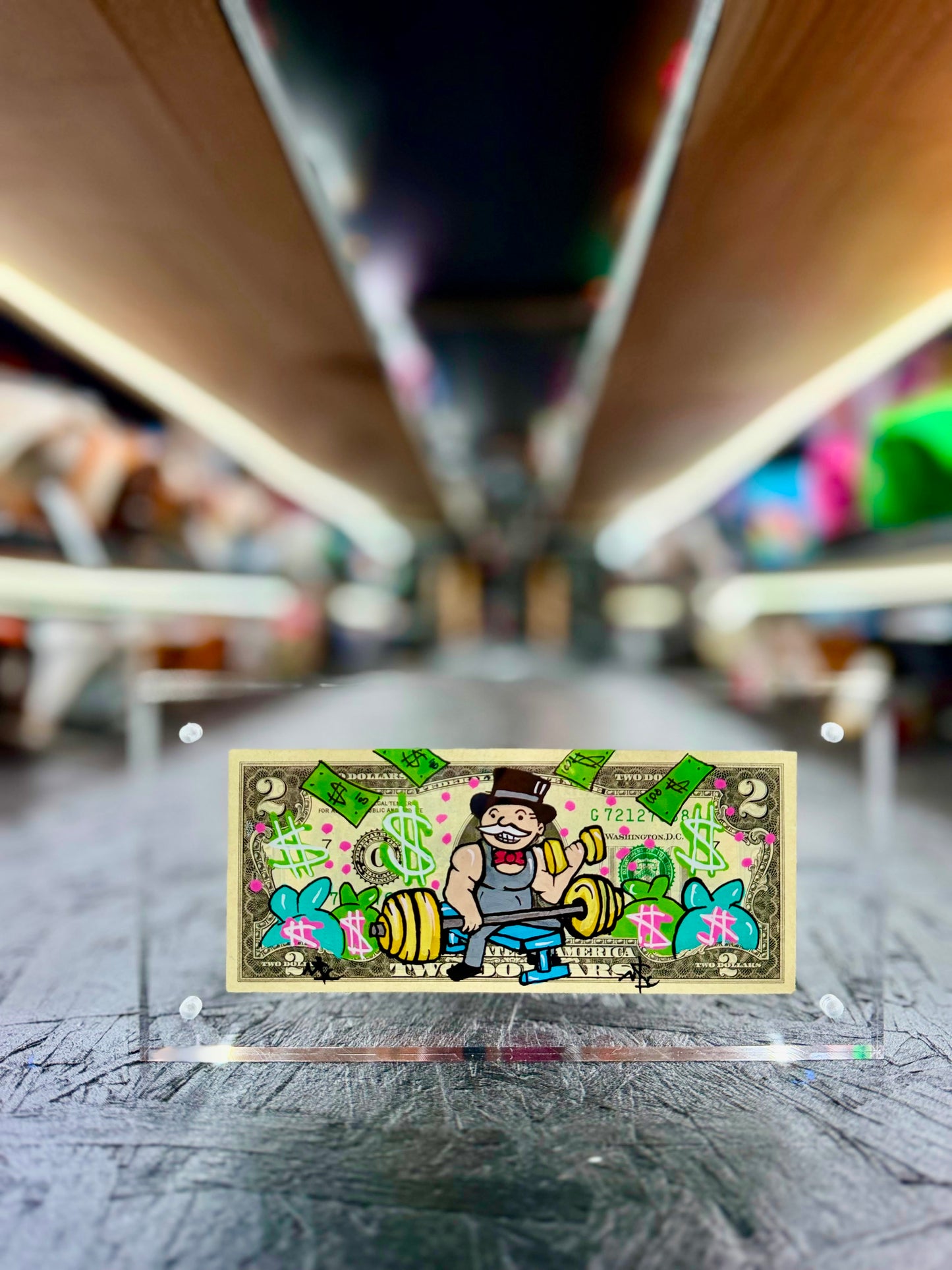 Mr Monopoly $2 Dollar Bill Art 31.2