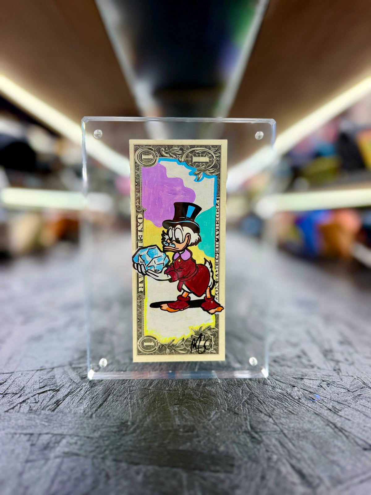 Scrooge McDuck $1 Dollar Bill Art 14.4