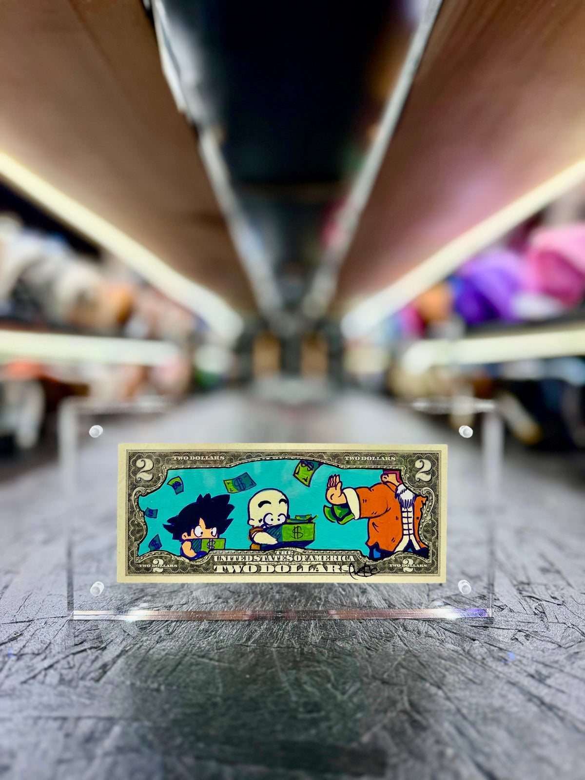 DBZ (Master Roshi-Krillin-BB Goku) $2 Dollar Bill Art 8.0