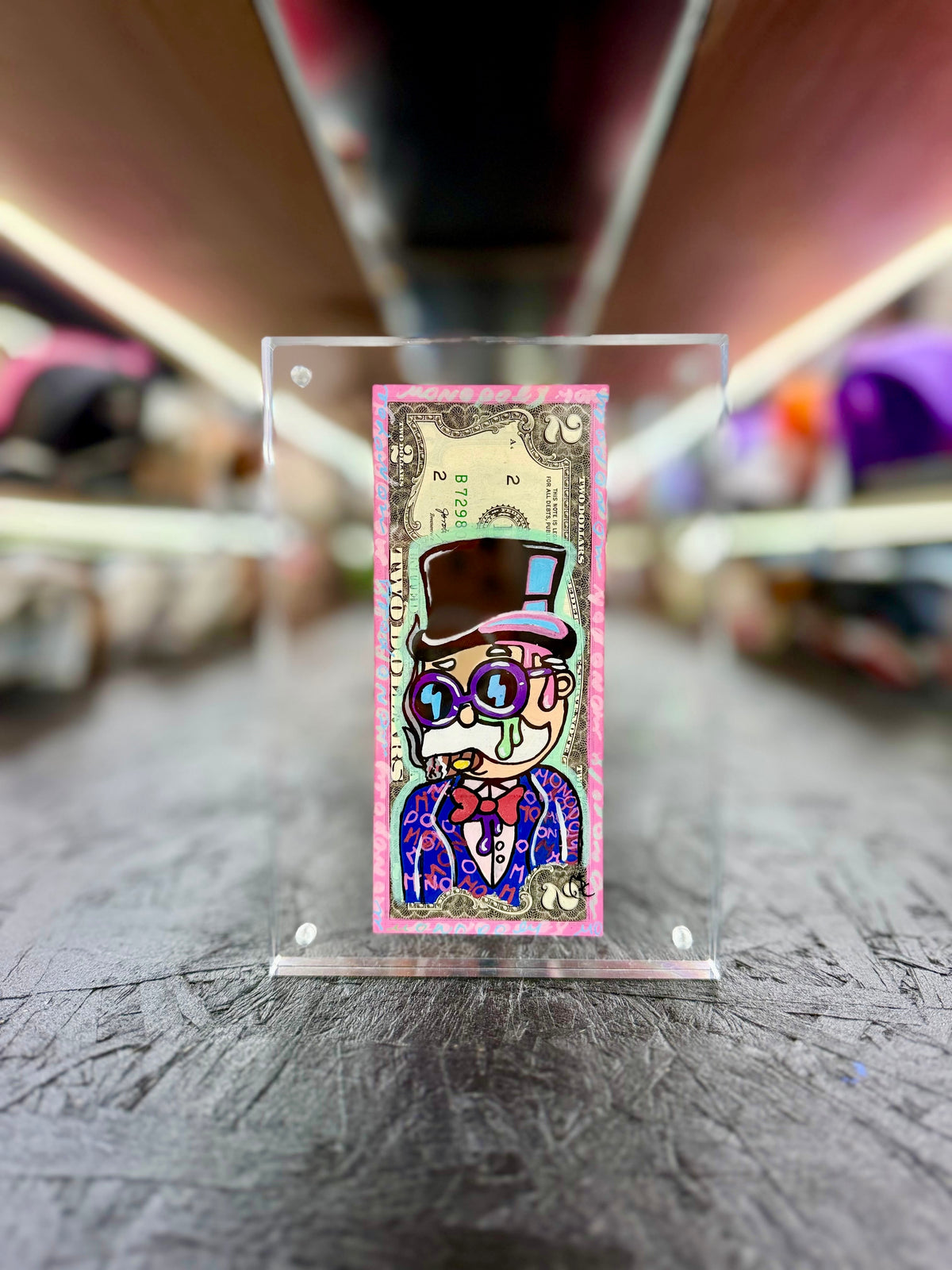 Mr Monopoly $2 Dollar Bill Art 50.6