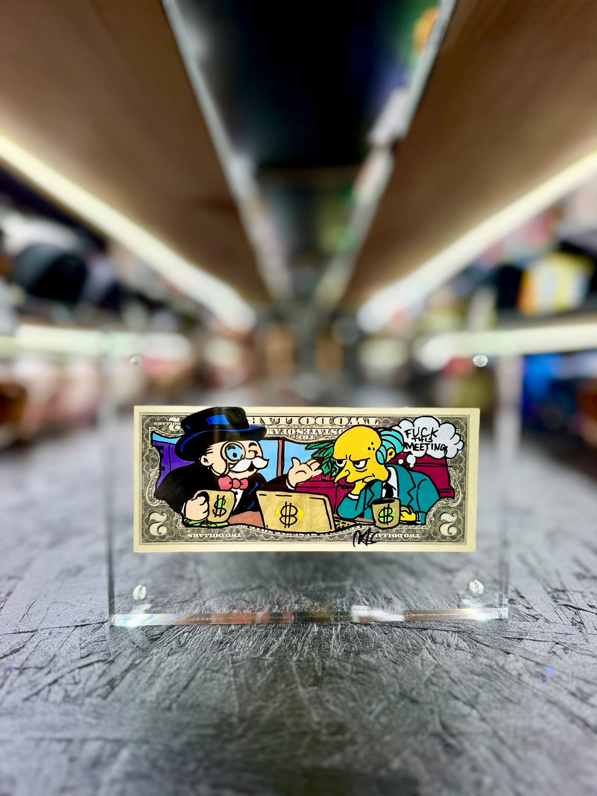 Mr Monopoly $2 Dollar Bill Art 52.3