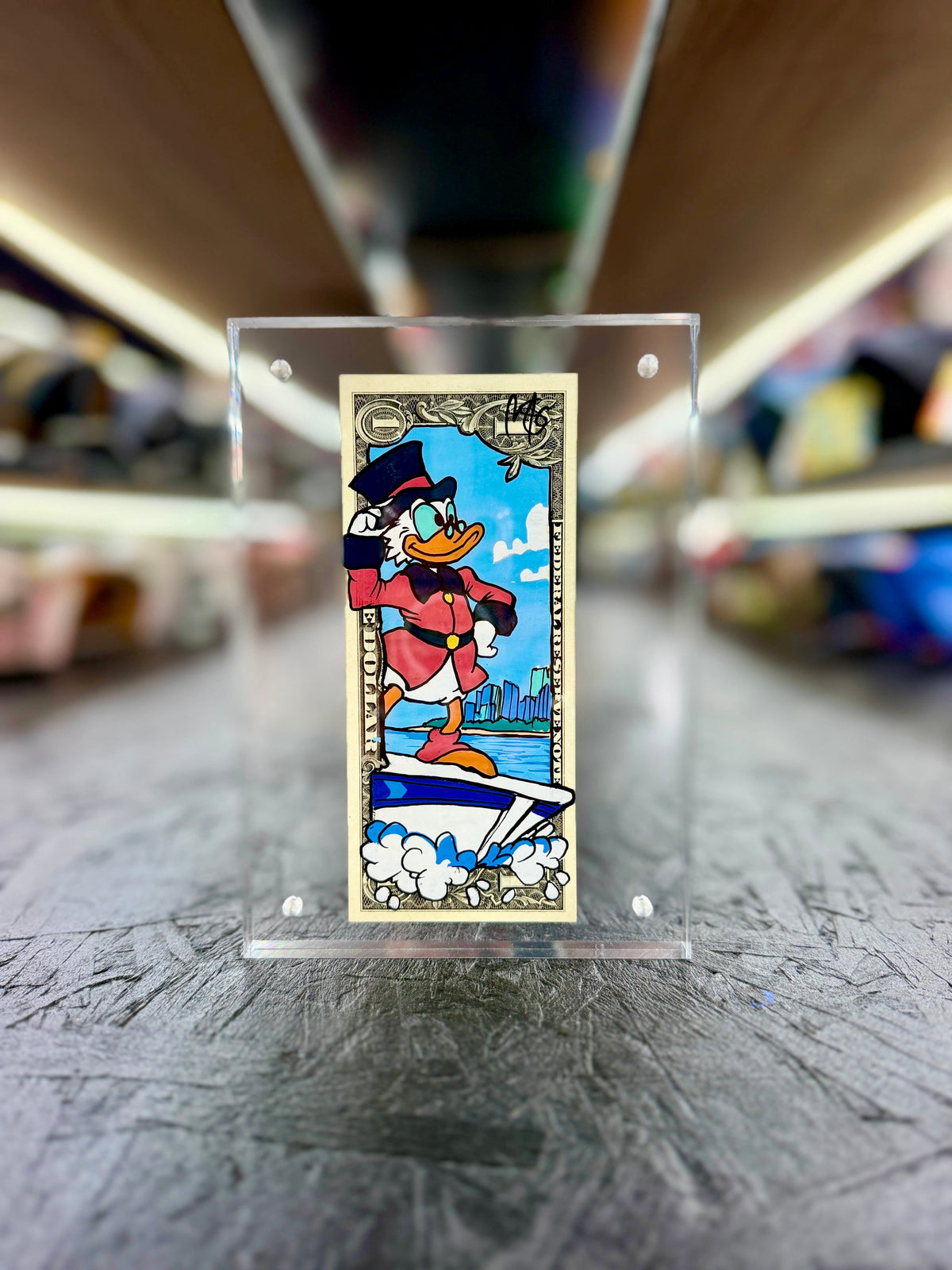 Scrooge McDuck $1 Dollar Bill Art 13.5