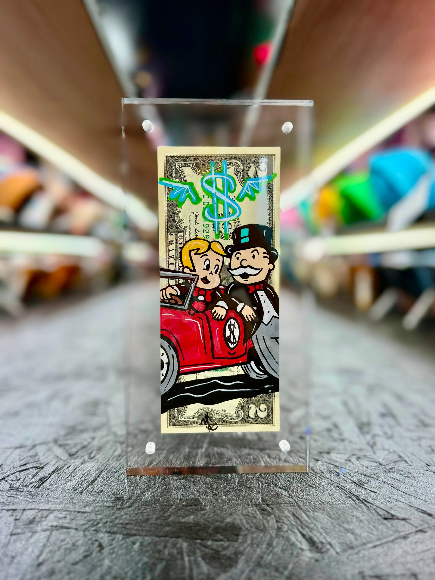 Mr Monopoly $2 Dollar Bill Art 20.9