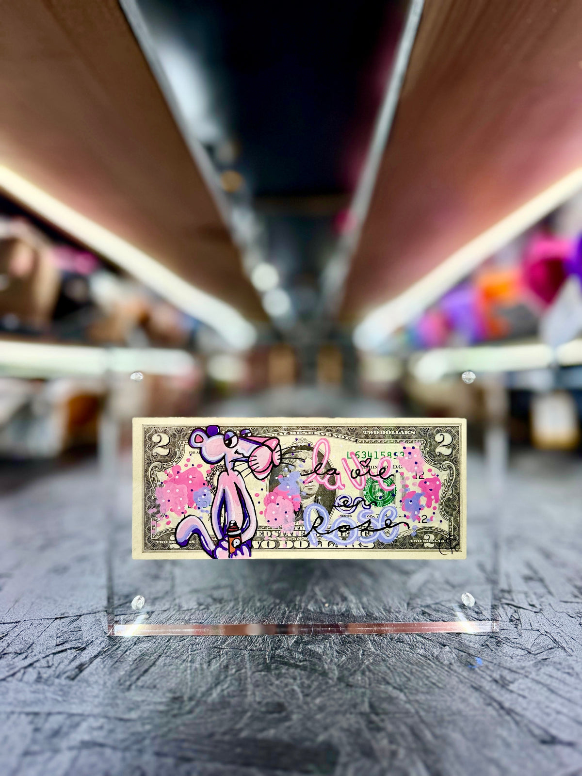Pink Panther $2 Dollar Bill Art 11.4