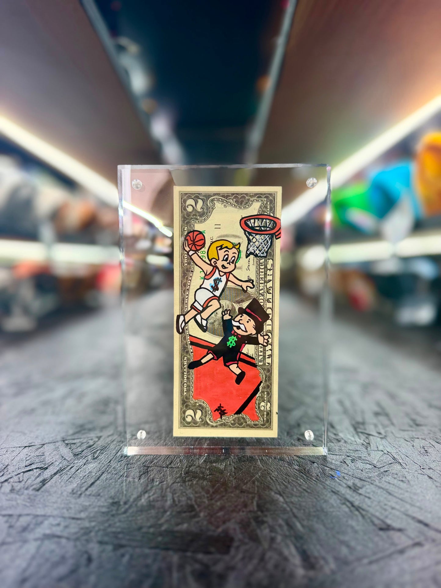 Mr Monopoly & Richie Rich $2 Dollar Bill Art 32.4