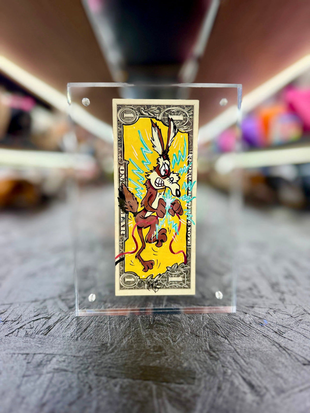 Willie E Coyote $1 Dollar Bill Art 10.5