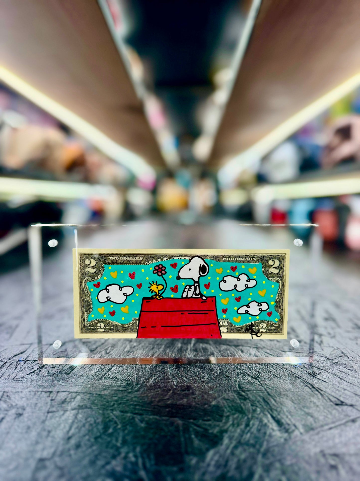 Snoopy $2 Dollar Bill Art 10.3