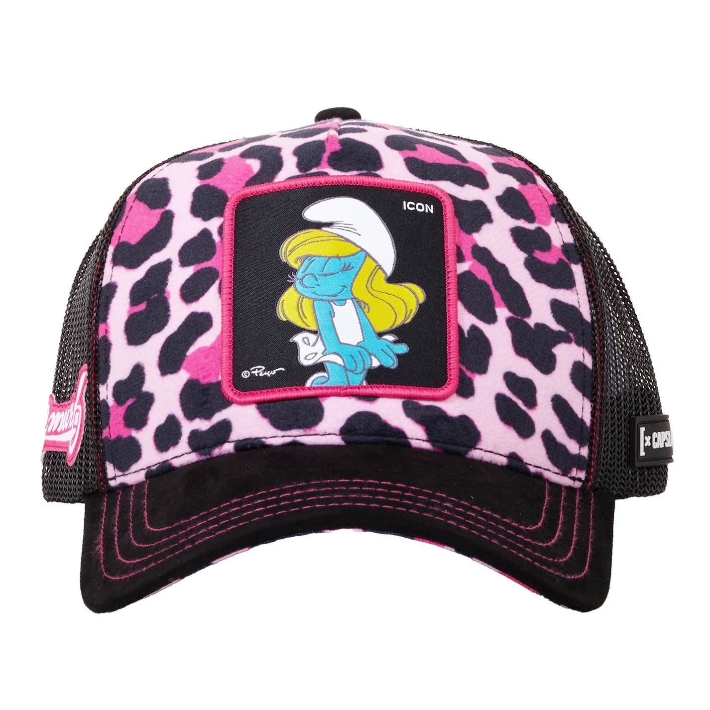 The Smurfs Pink Cheetah Snapback Trucker Hat