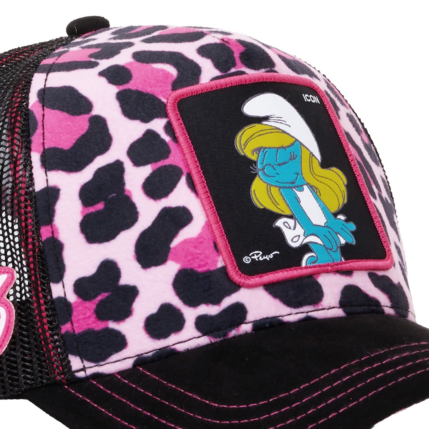 The Smurfs Pink Cheetah Snapback Trucker Hat