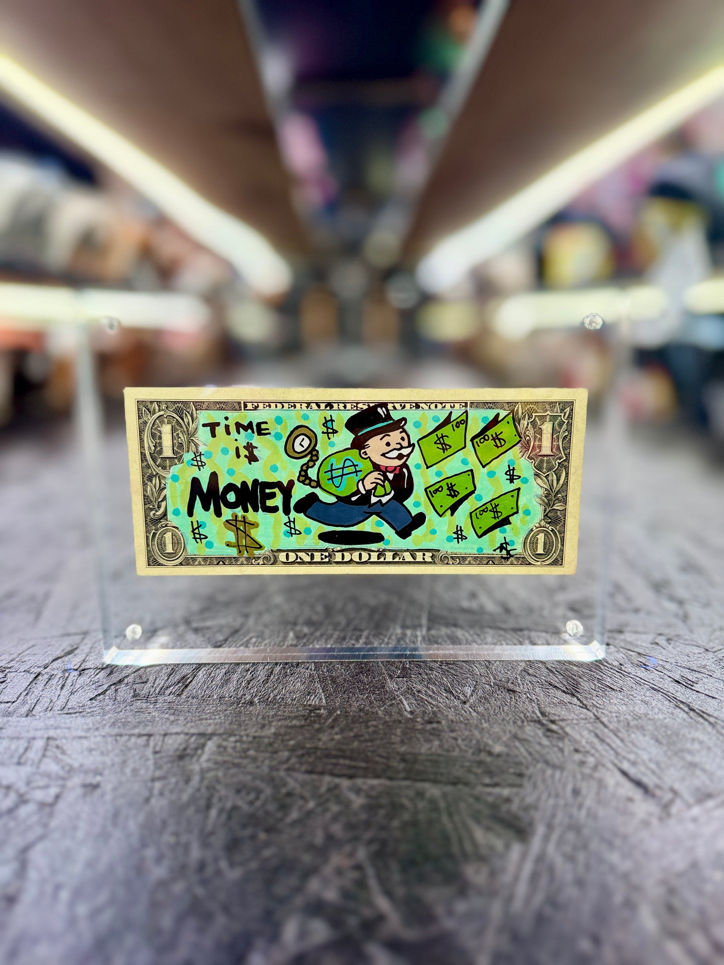 Mr Monopoly $1 Dollar Bill Art 33.9
