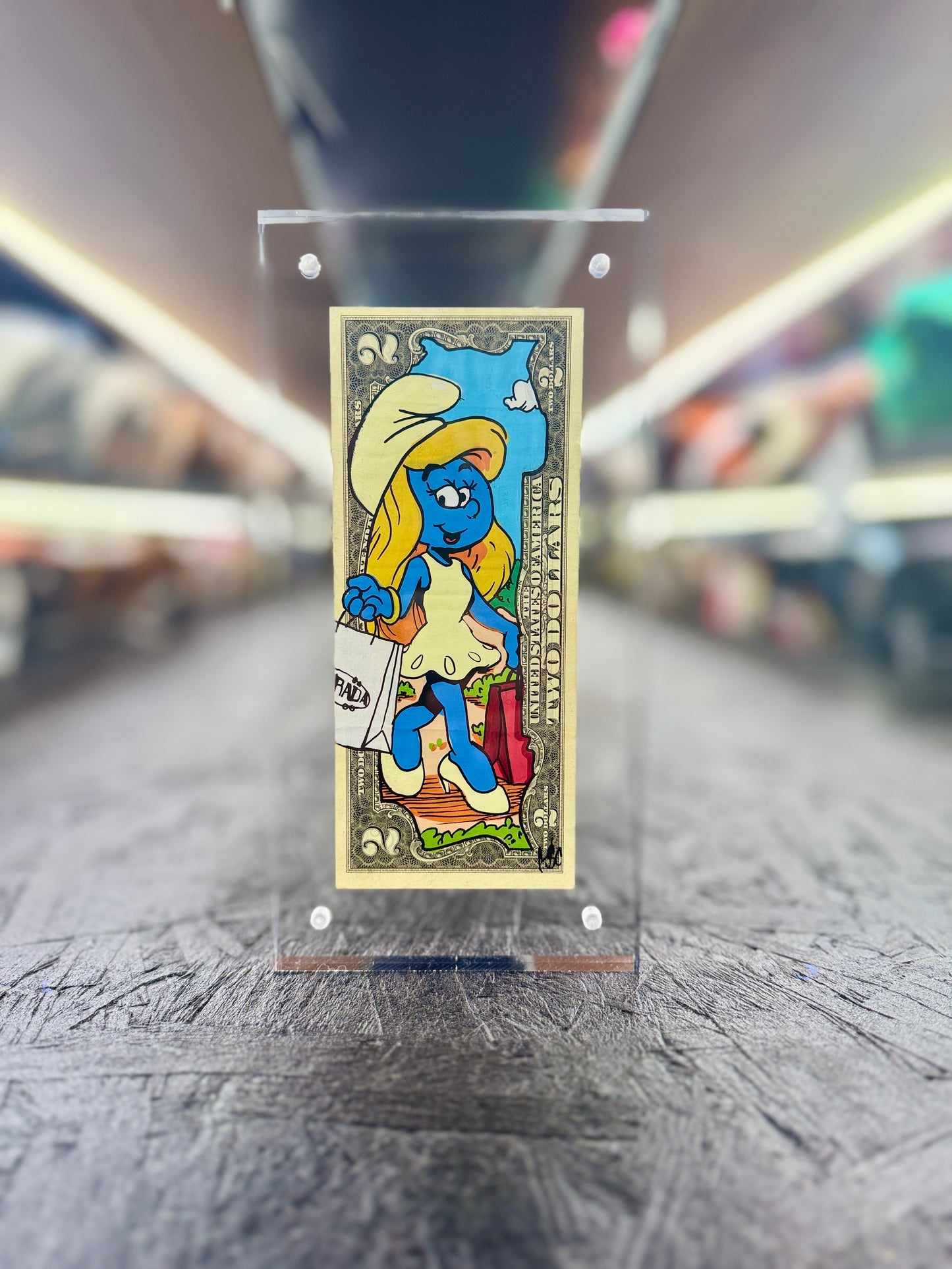 The Smurfs (Smurffette) $1 Dollar Bill Art 2.0