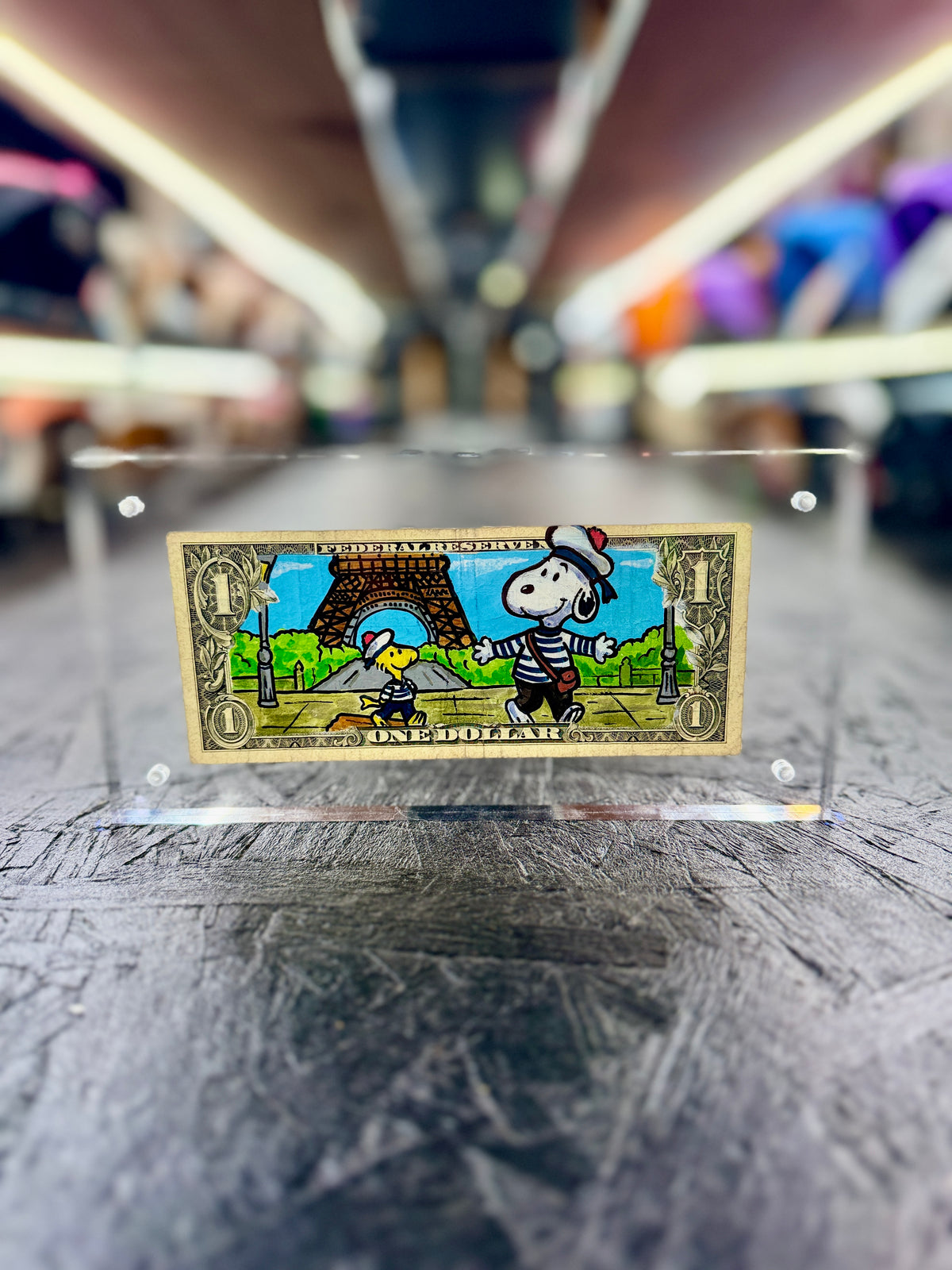 Snoopy $1 Dollar Bill Art 17.4