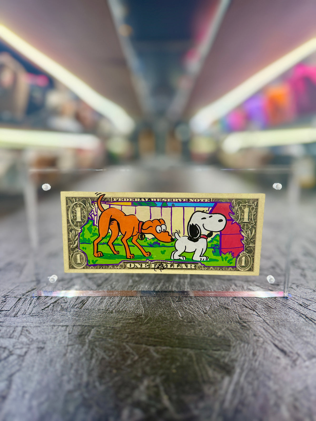 Snoopy $1 Dollar Bill Art 18.1
