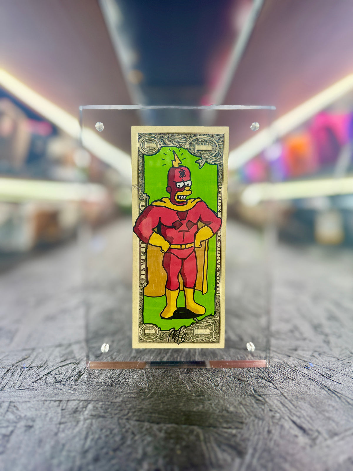 Simpsons (Radioactive Man) $1 Dollar Bill Art 10.9