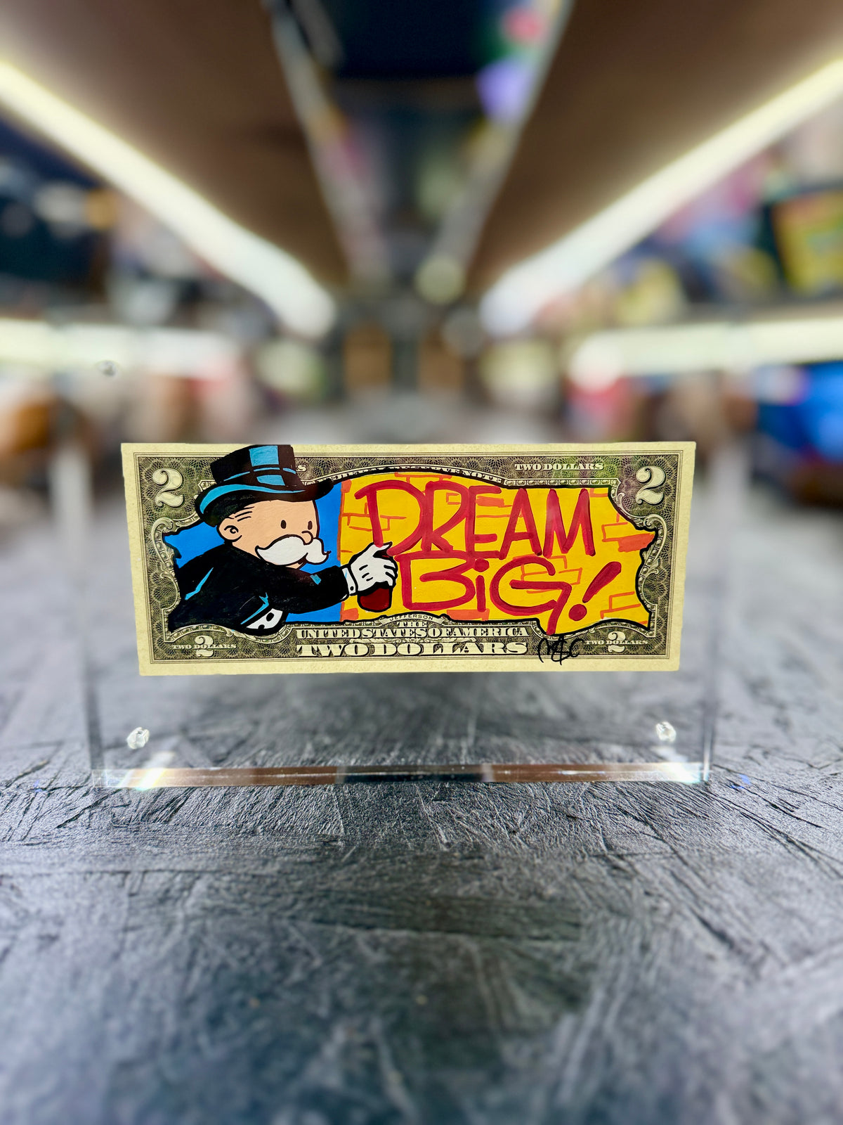 Mr Monopoly $2 Dollar Bill Art 51.5
