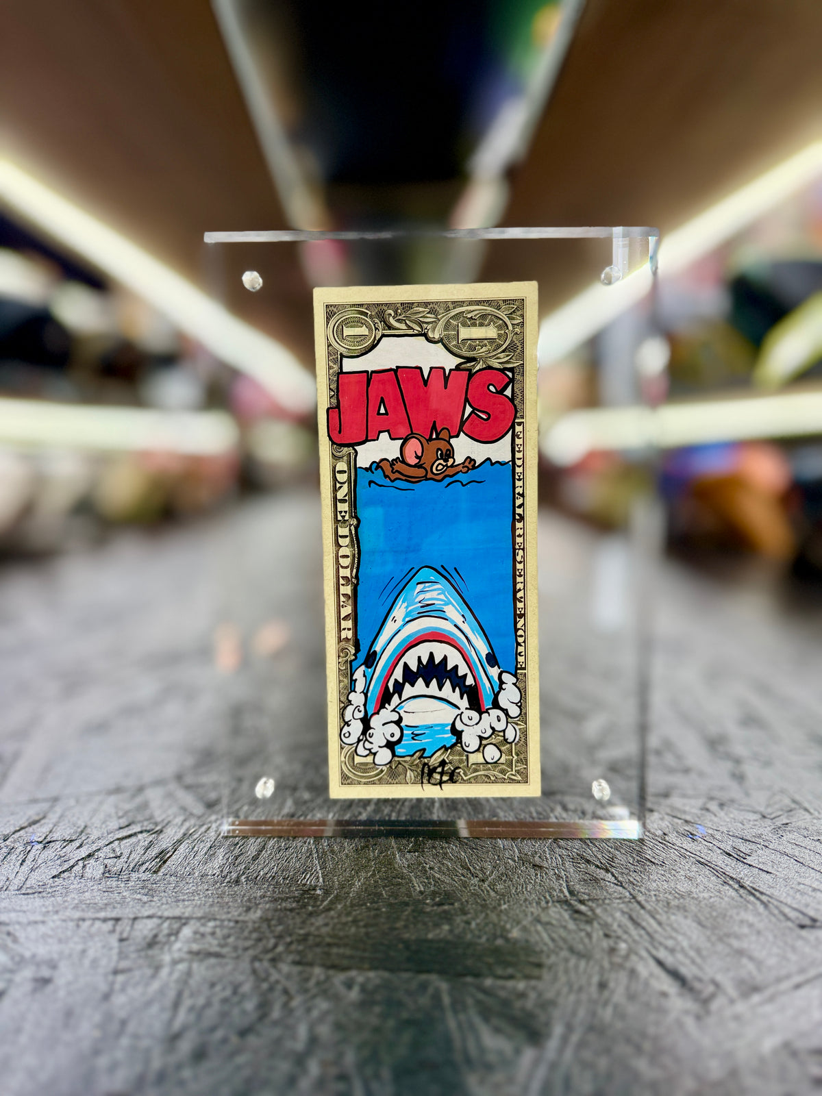 Jaws $1 Dollar Bill Art 12.8