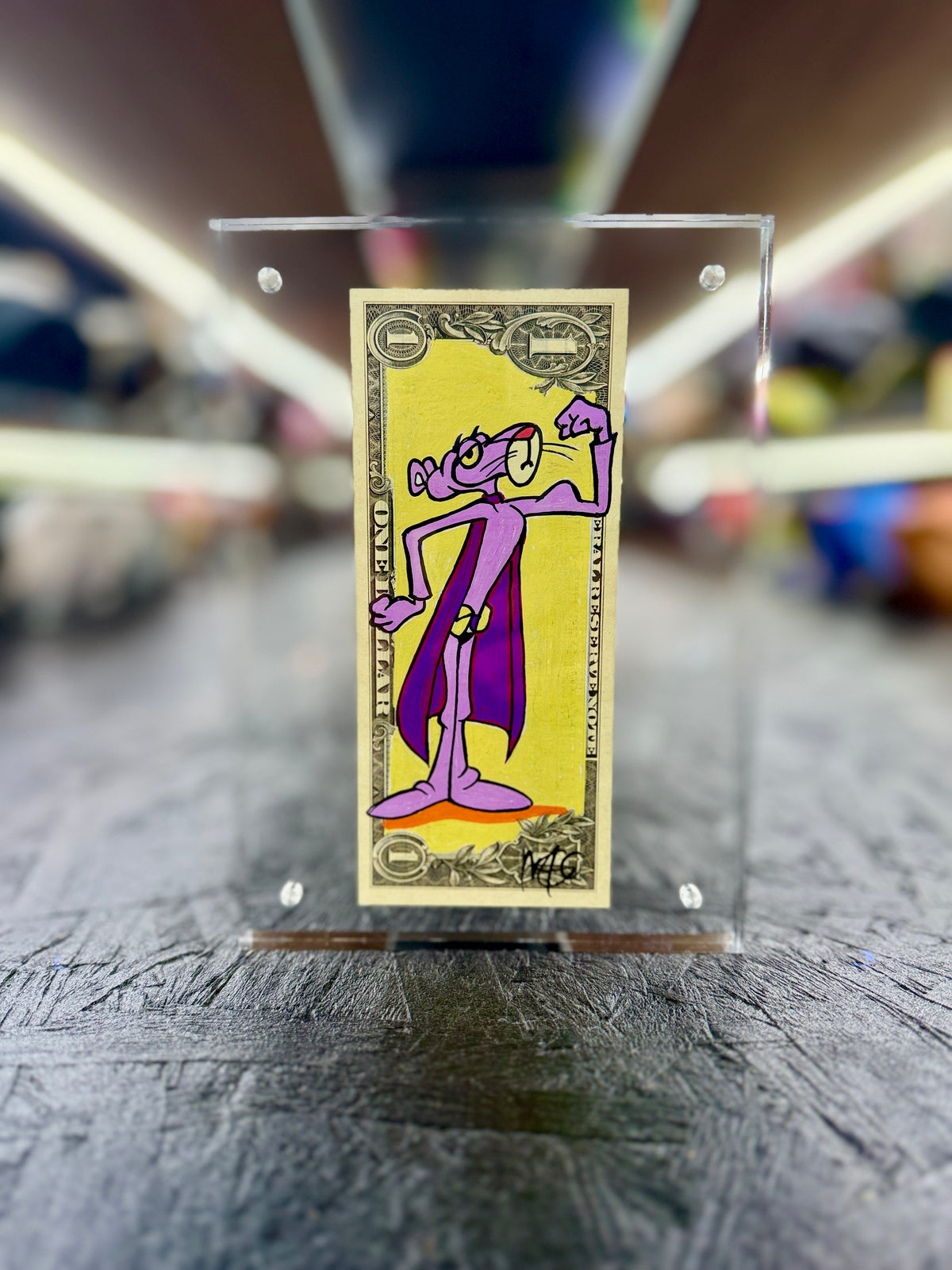 Pink Panther $1 Dollar Bill Art 11.8