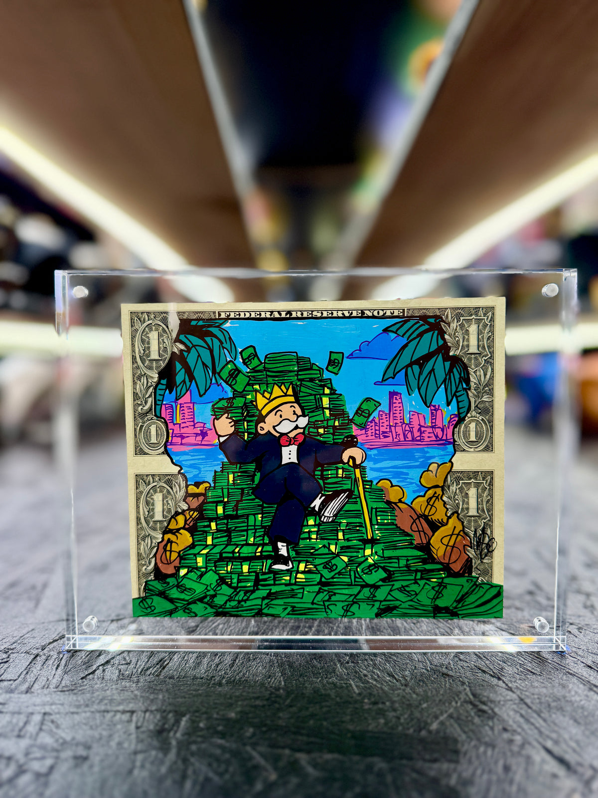Mr Monopoly Uncut $1 Dollar Bill Art