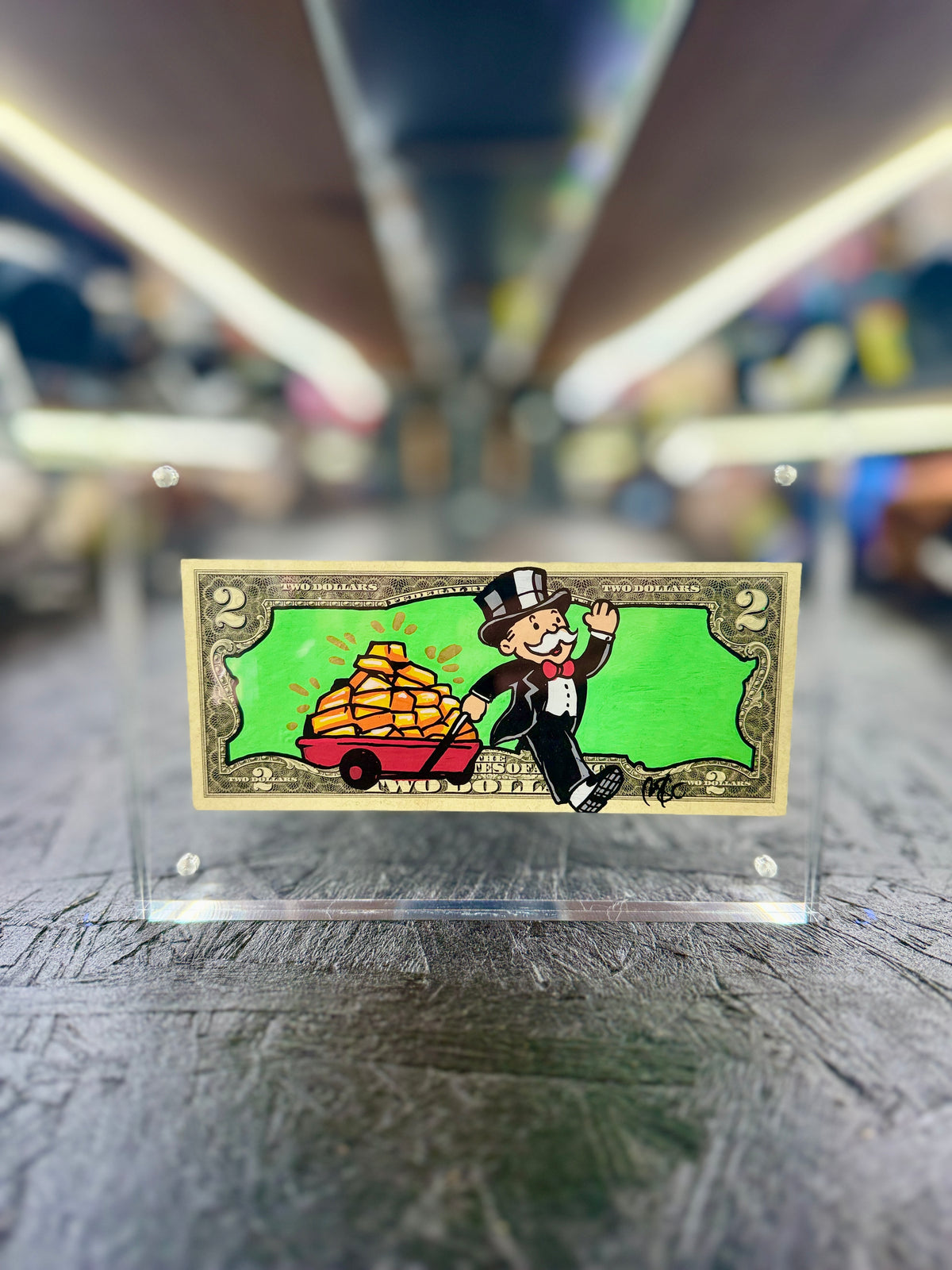 Mr Monopoly $2 Dollar Bill Art 53.8
