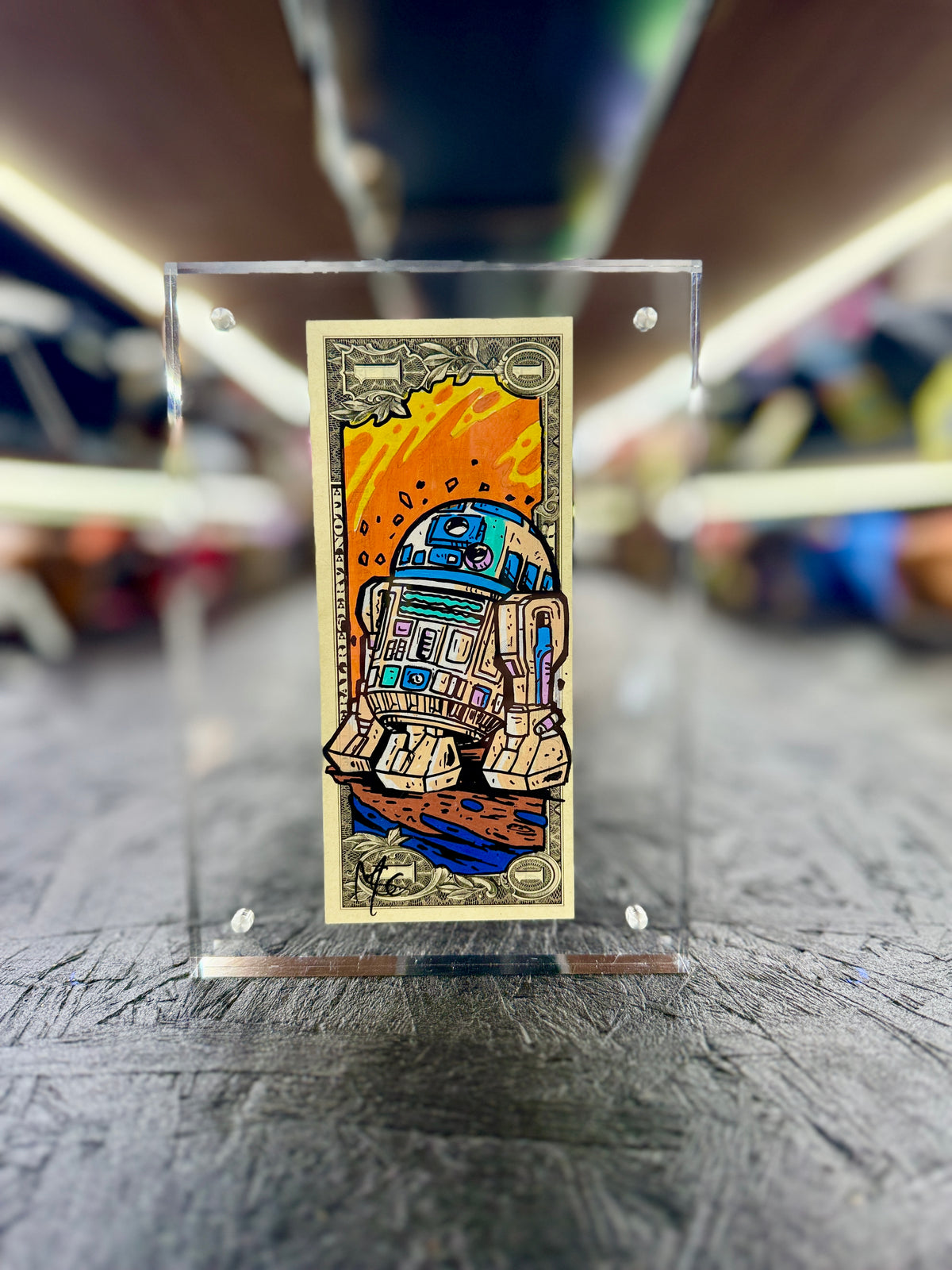 Star Wars R2-D2 $1 Dollar Bill Art