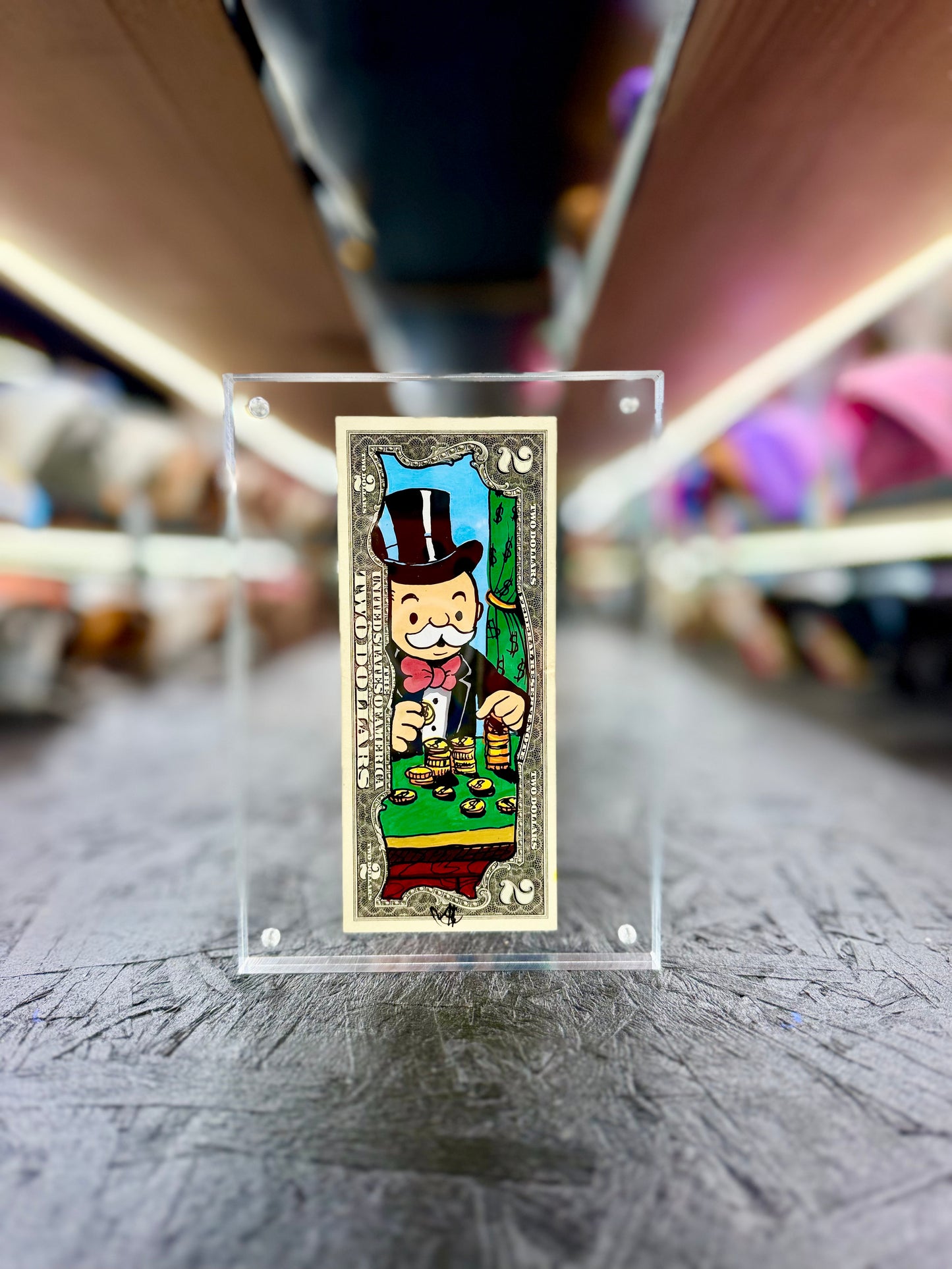 Mr Monopoly $2 Dollar Bill Art 34.5