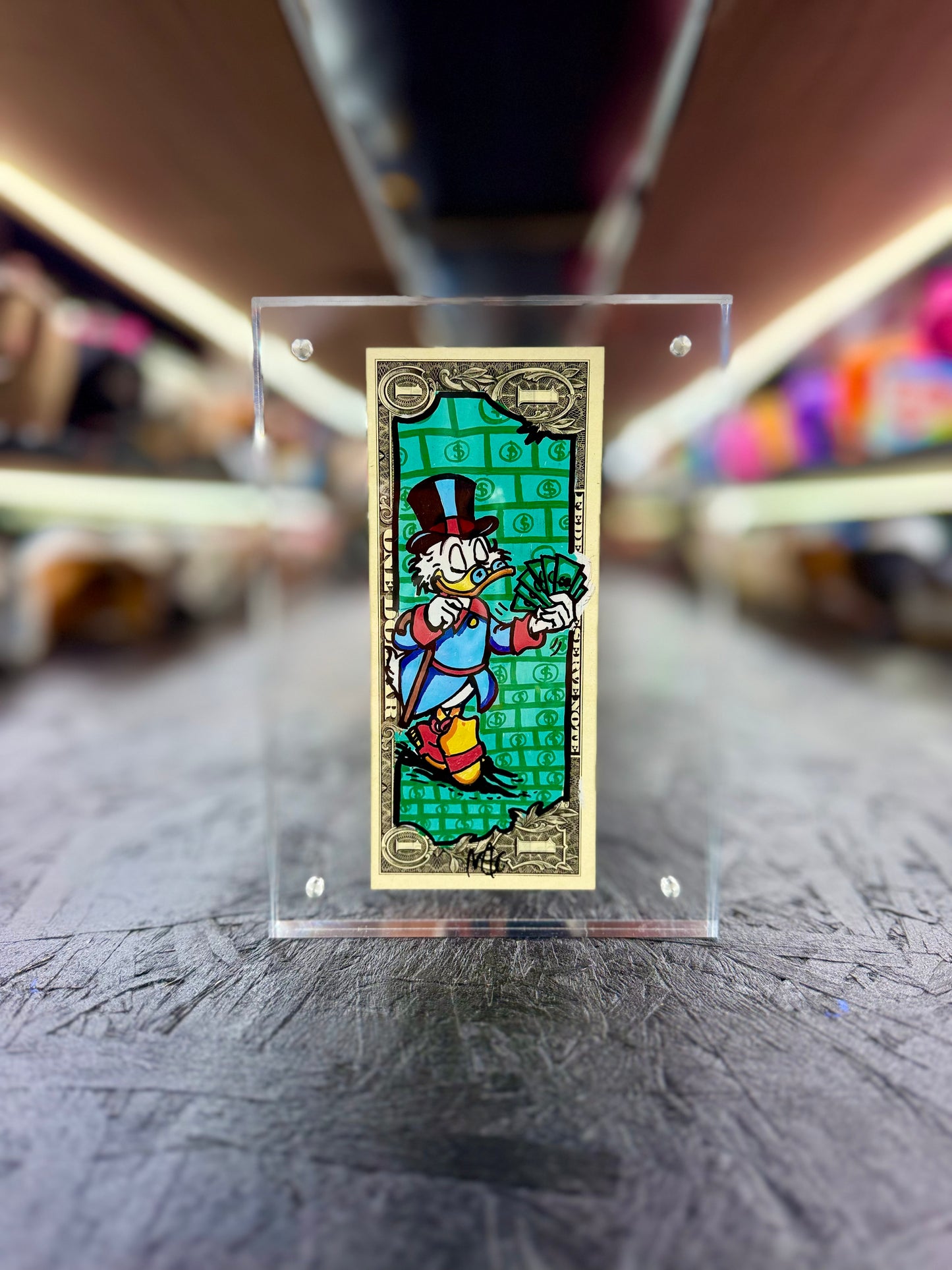 Scrooge McDuck $1 Dollar Bill Art 12.9
