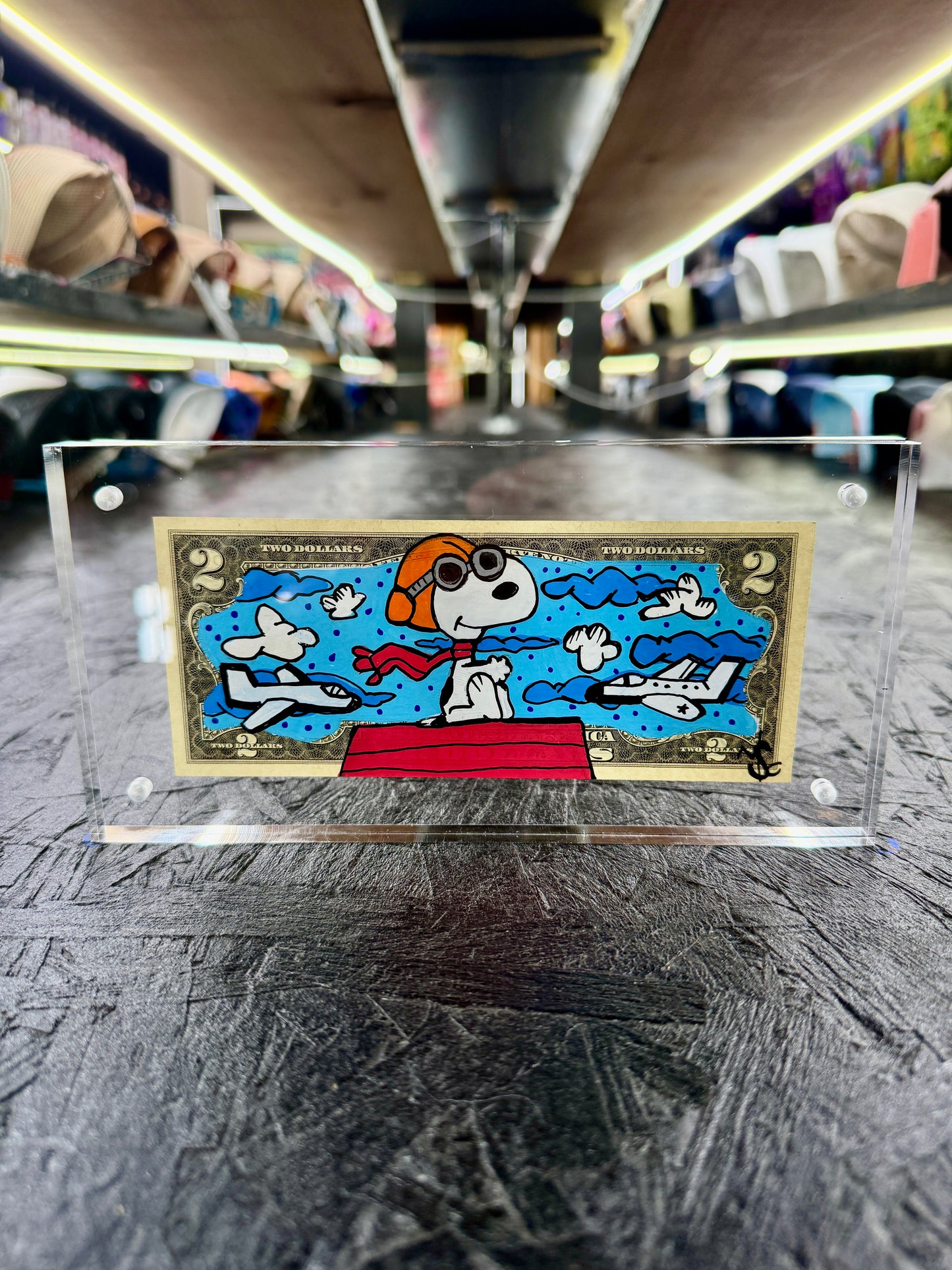 Snoopy Ace $2 Dollar Bill Art 9.0