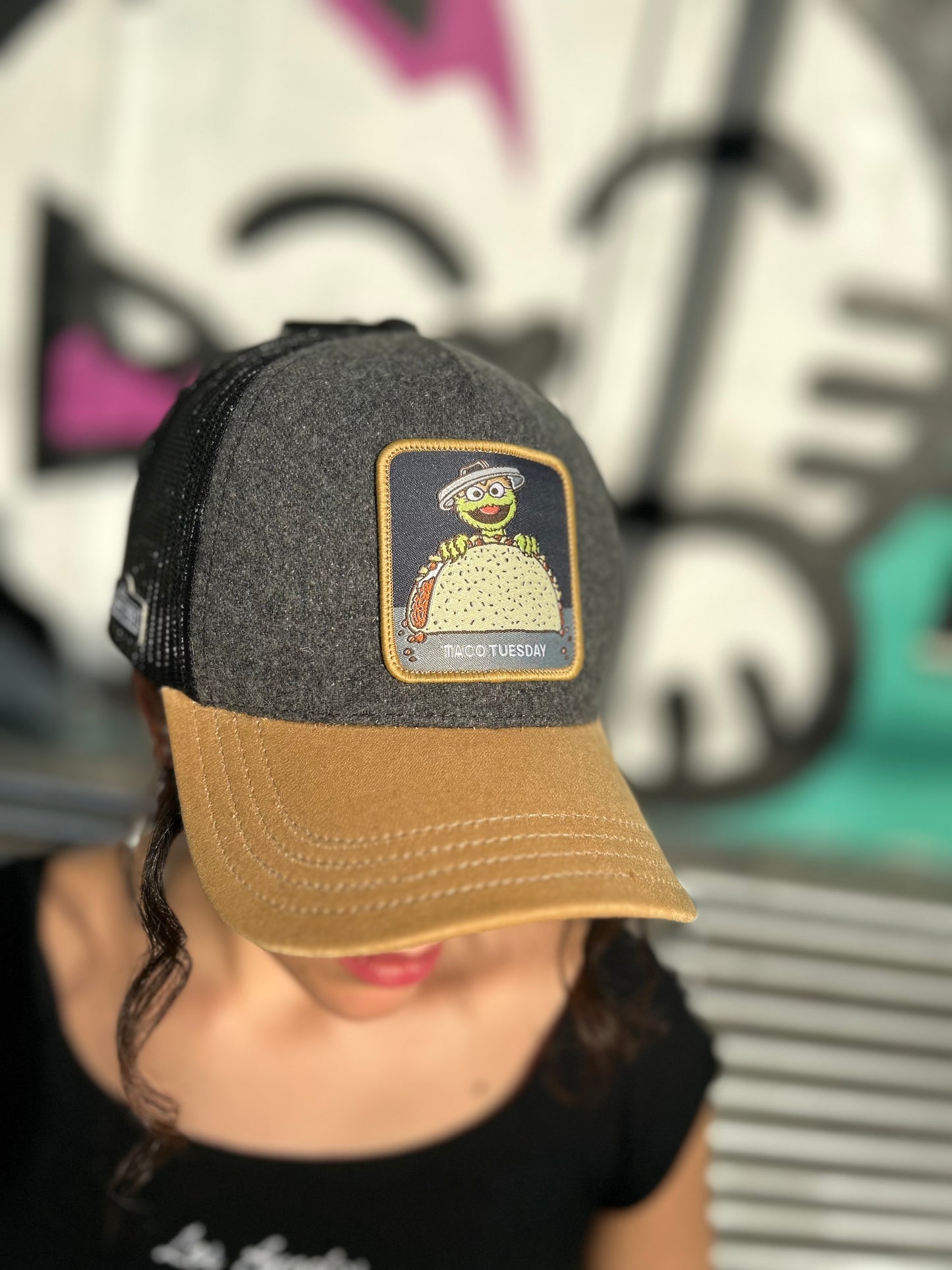 Sesame Street Oscar Taco Tuesday Snapback Trucker Hat