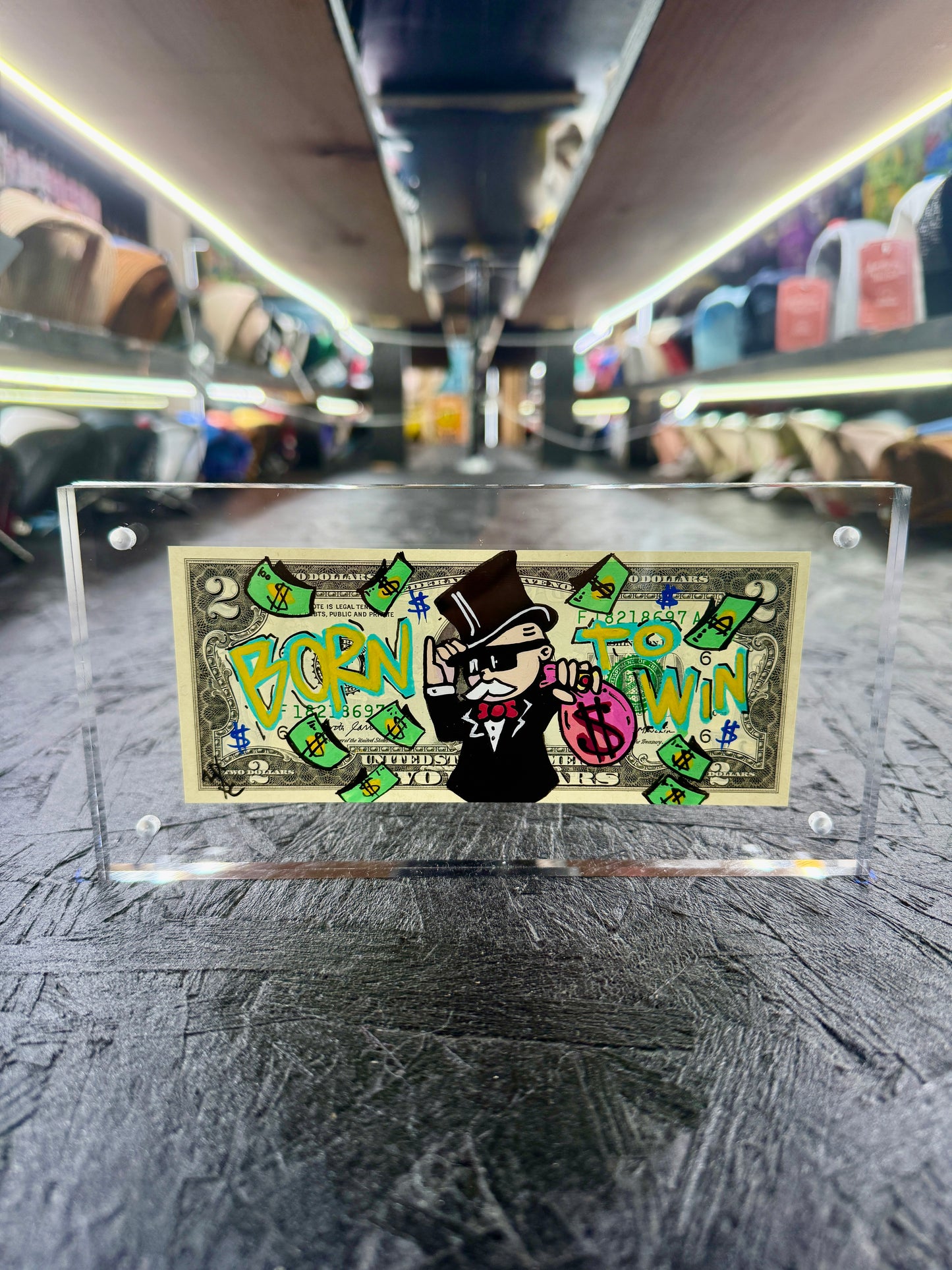 Mr Monopoly $2 Dollar Bill Art 13.8