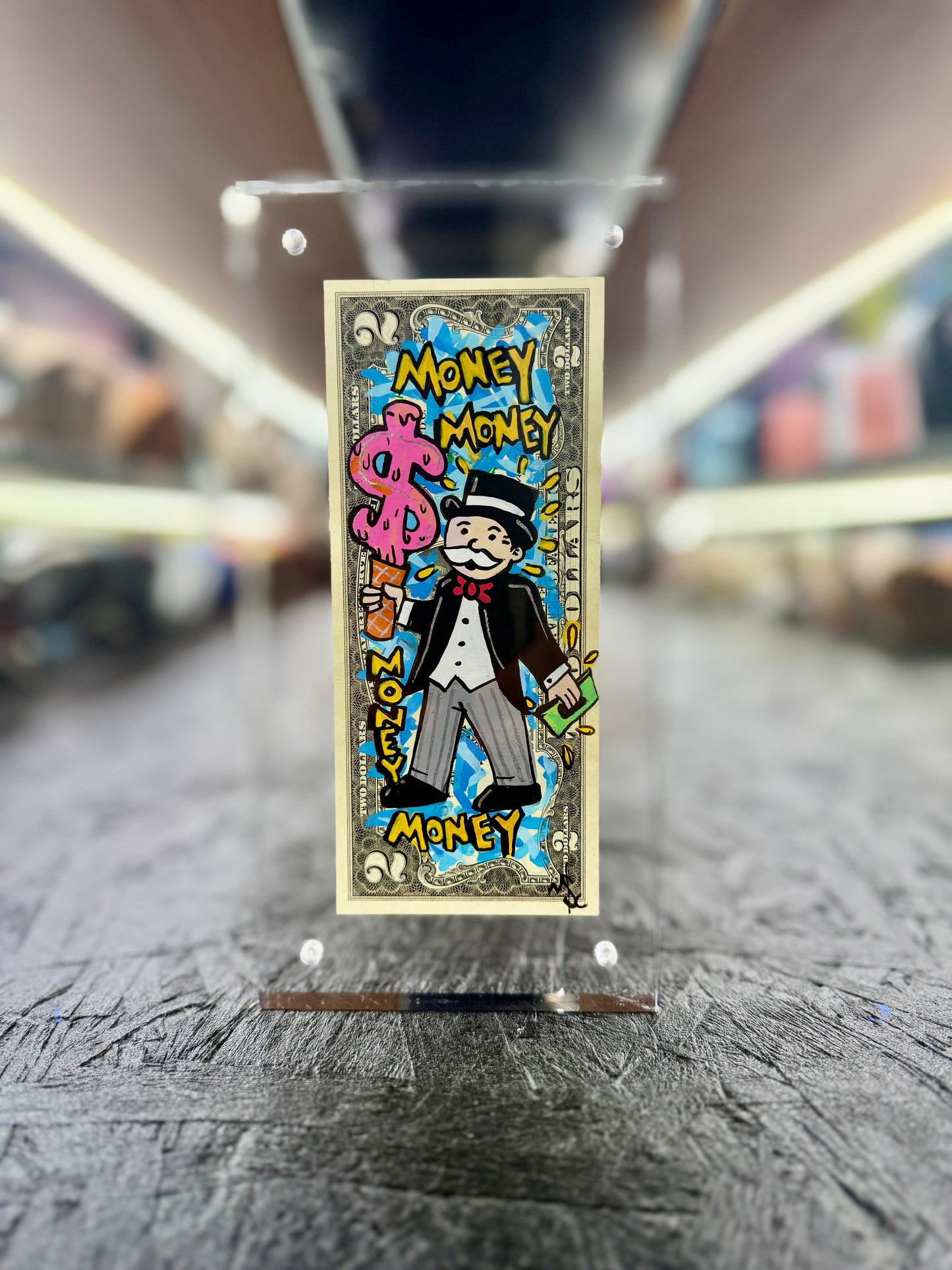 Mr Monopoly $2 Dollar Bill Art 14.0
