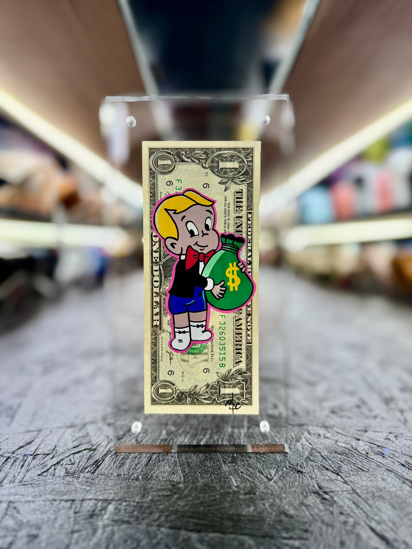 Richie Rich $1 Dollar Bill Art 10.0