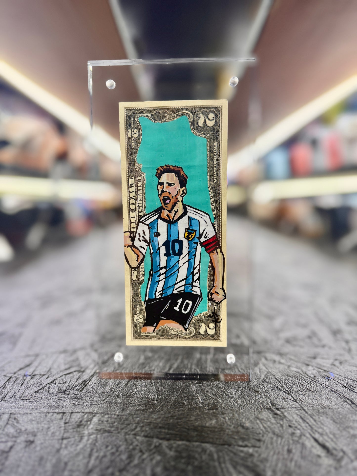 Messi $2 Dollar Bill Art 6.0