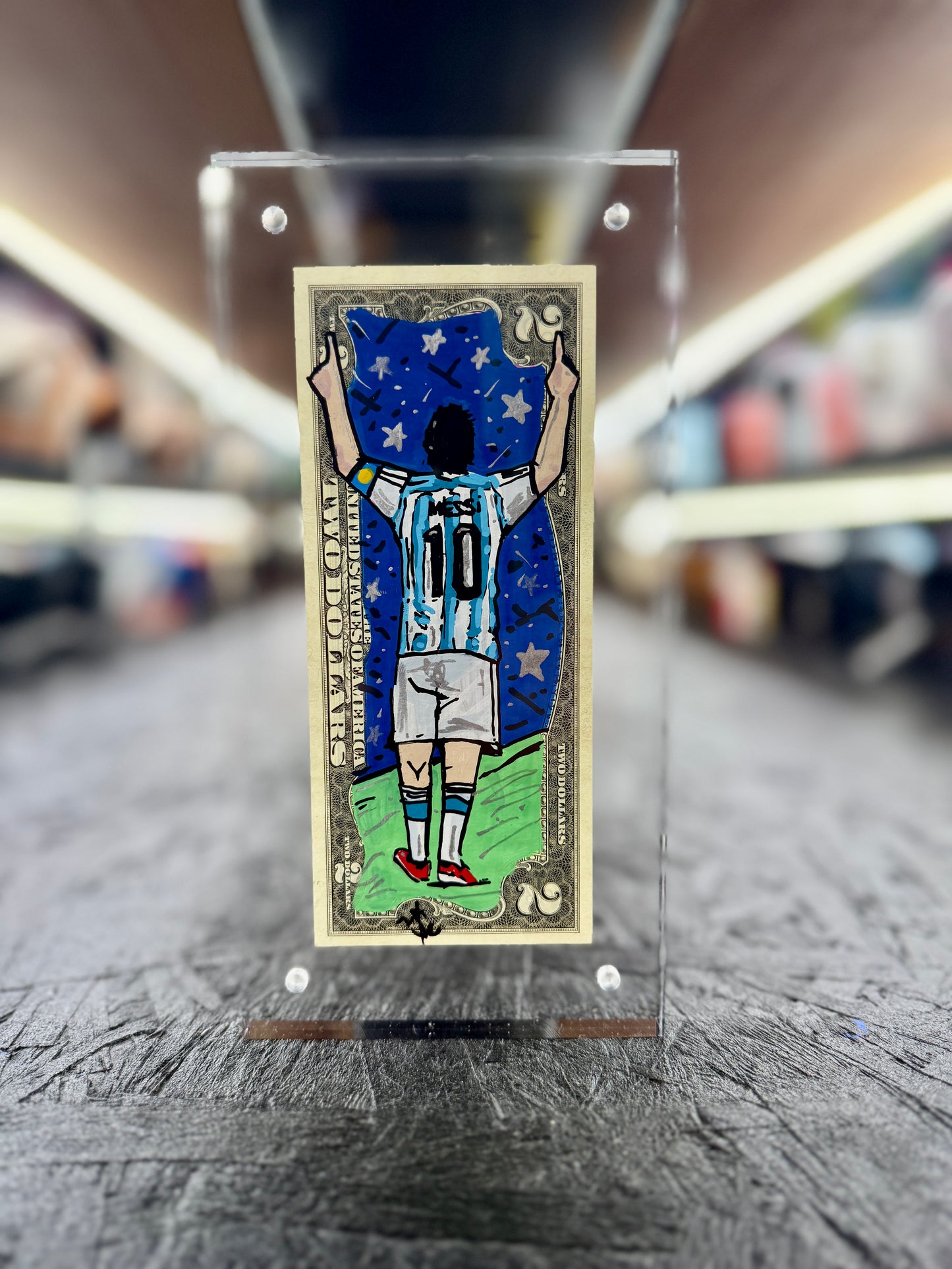 Messi $2 Dollar Bill Art 7.0