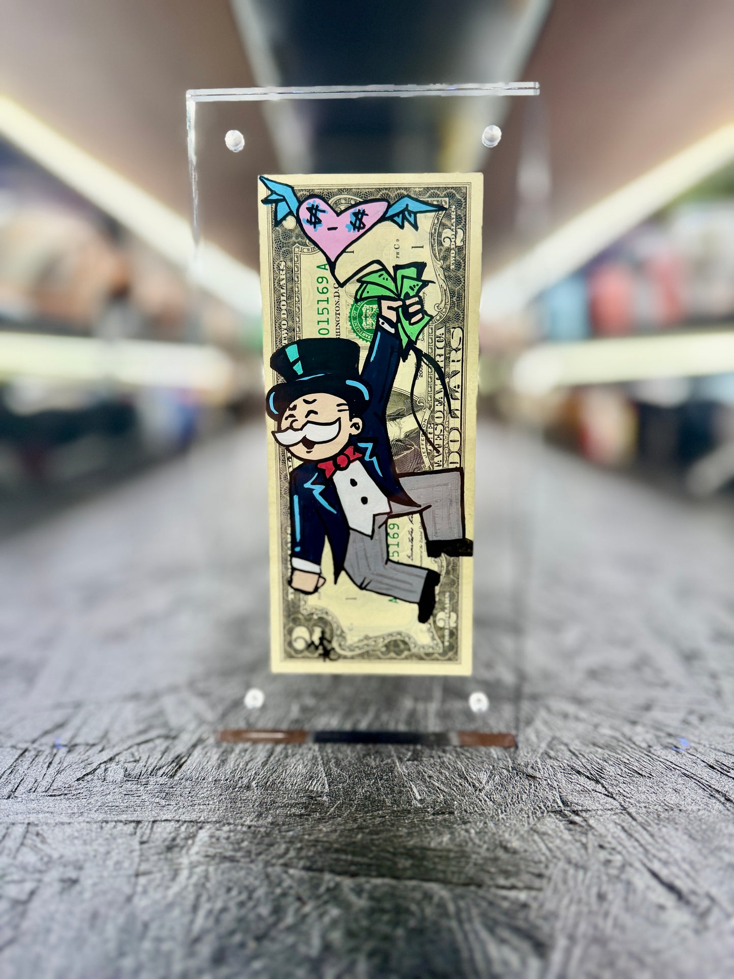 Mr Monopoly $1 Dollar Bill Art 16.6