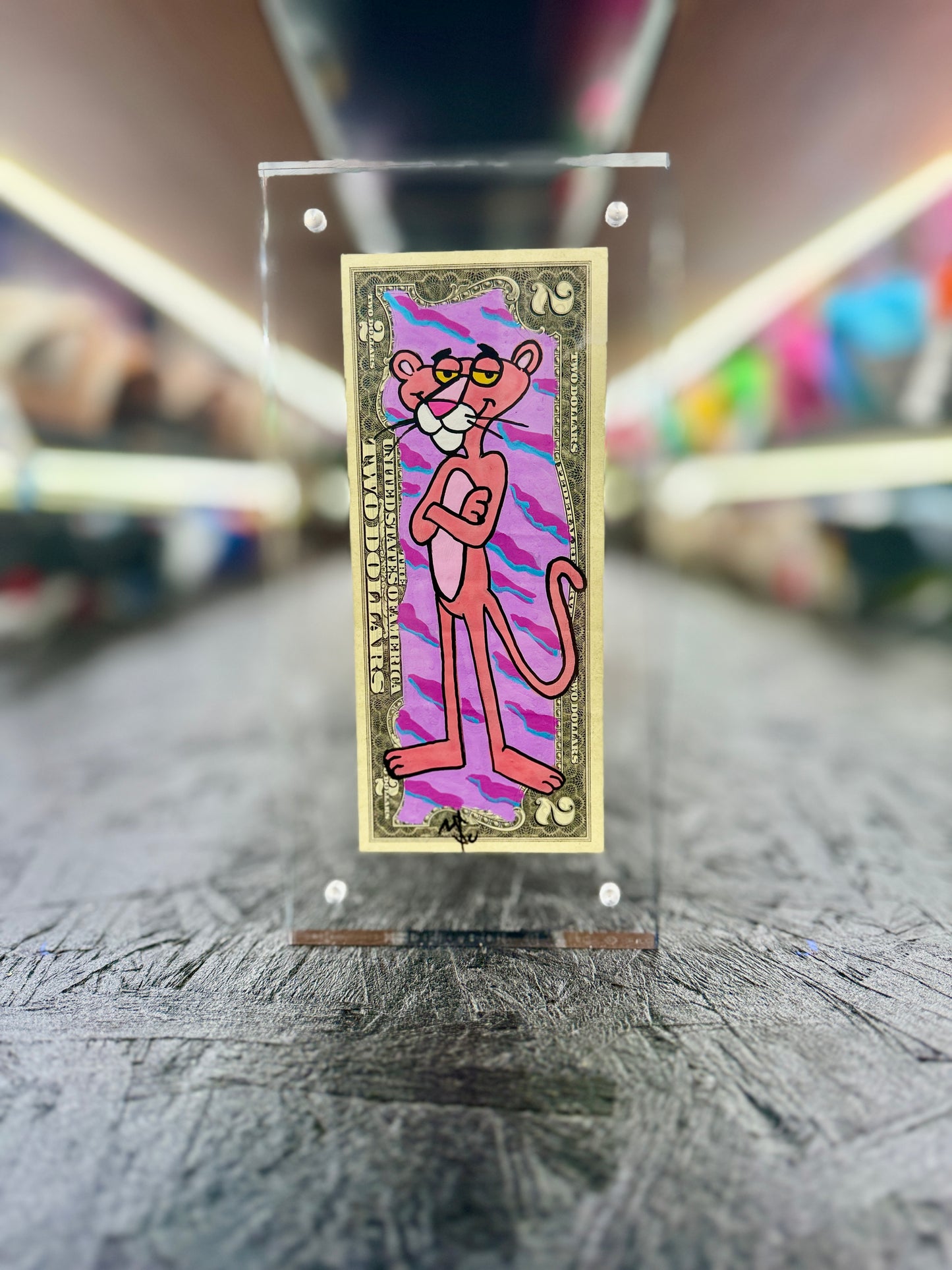 Pink Panther $2 Dollar Bill Art 10.2