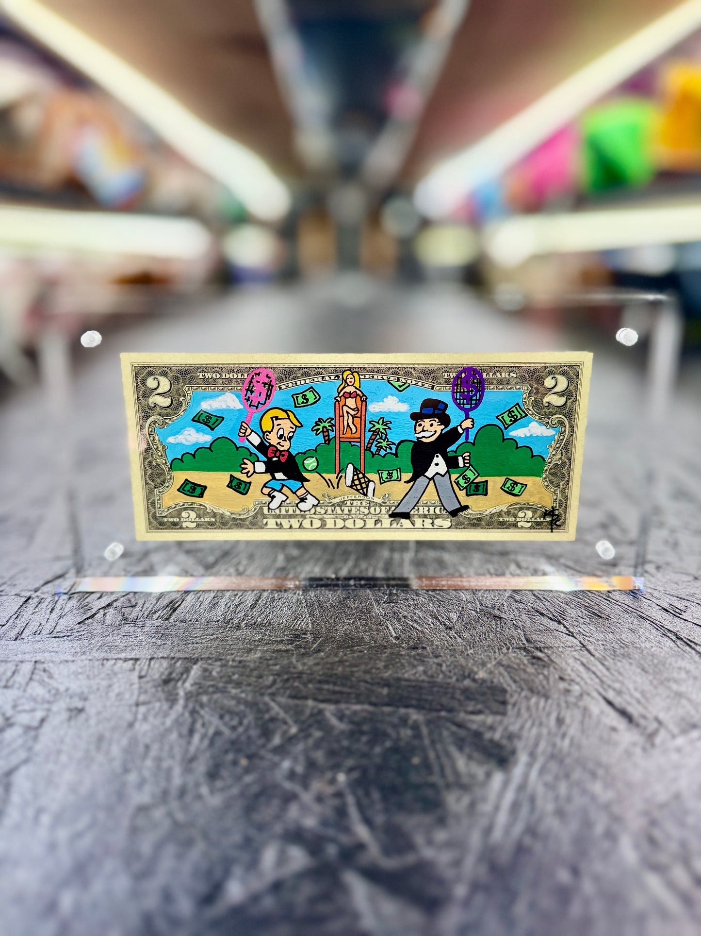 Mr Monopoly $2 Dollar Bill Art 20.1