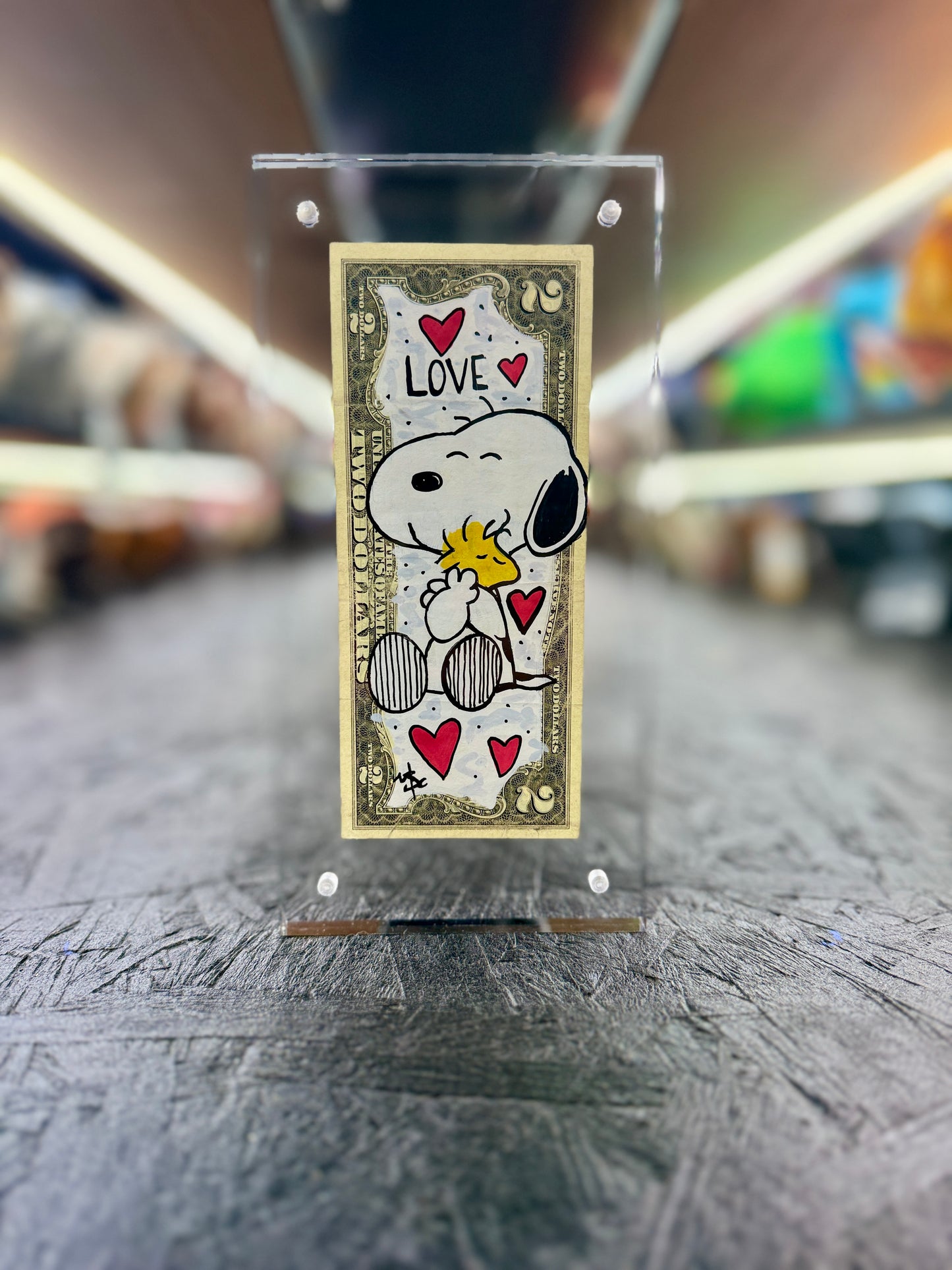 Snoopy $2 Dollar Bill Art 15.4