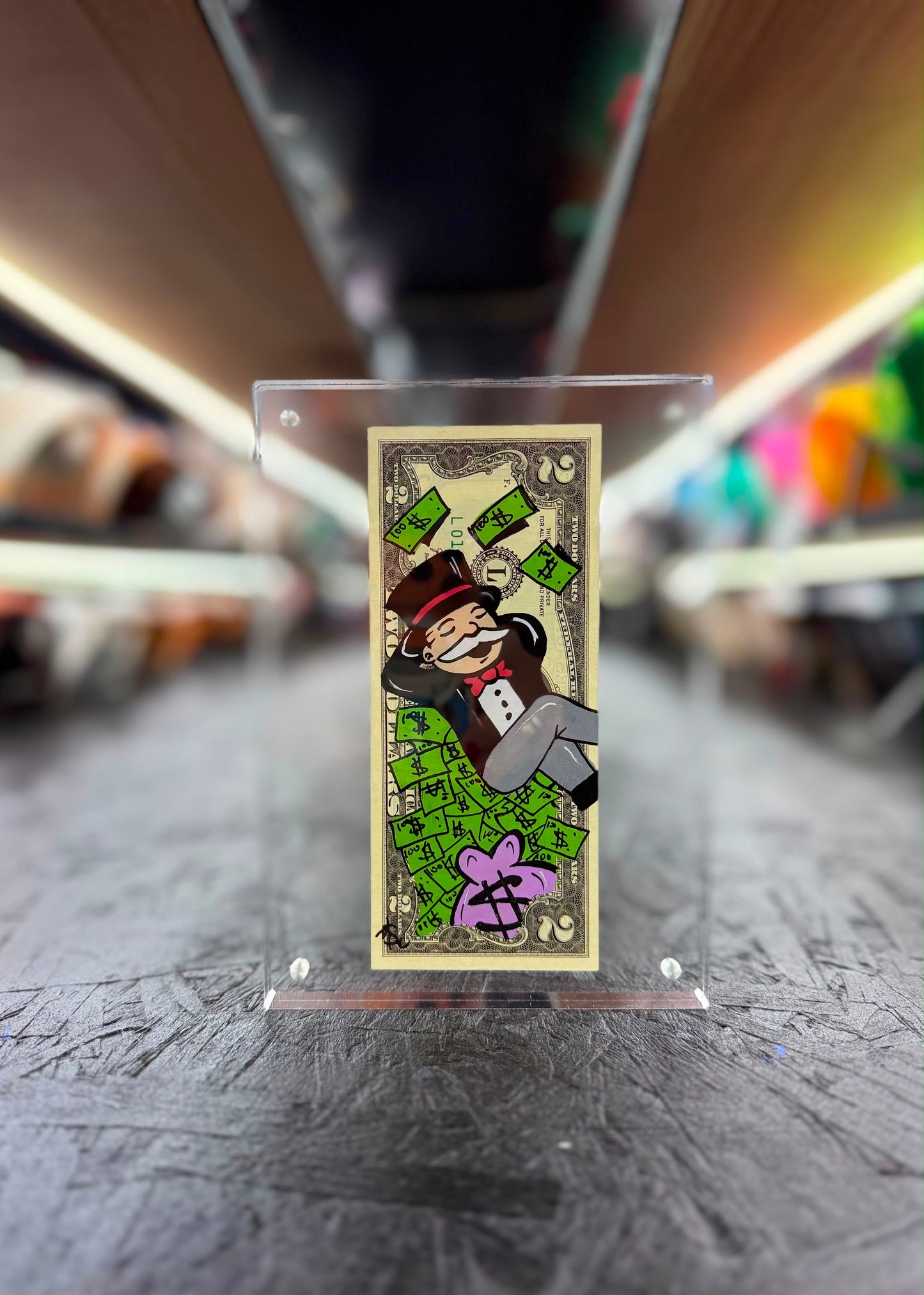 Mr Monopoly $2 Dollar Bill Art 30.3