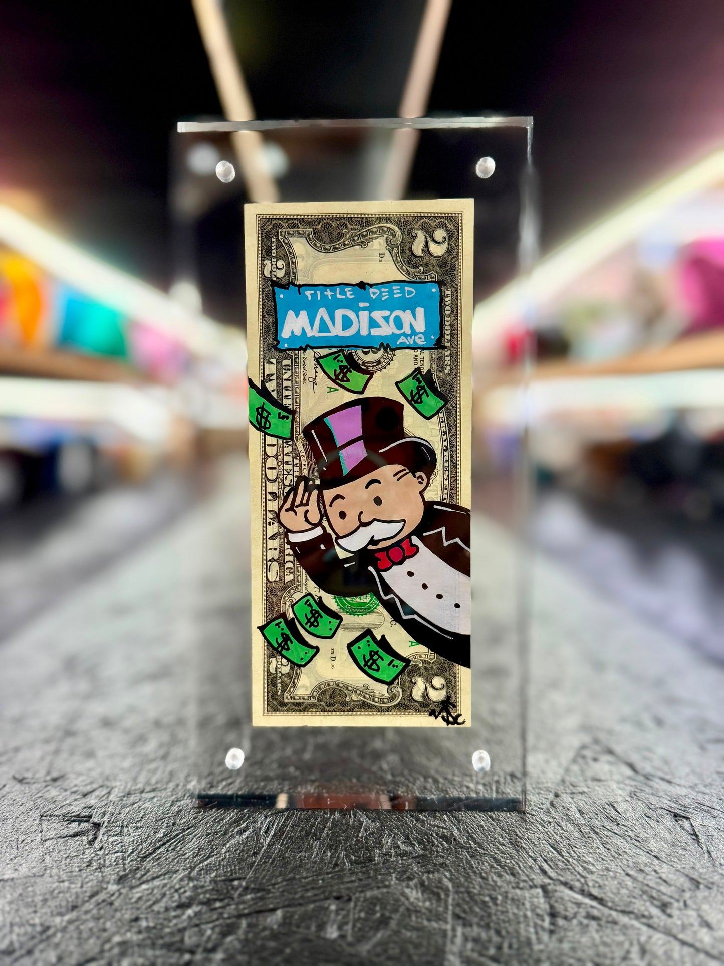 Mr Monopoly $2 Dollar Bill Art 14.8