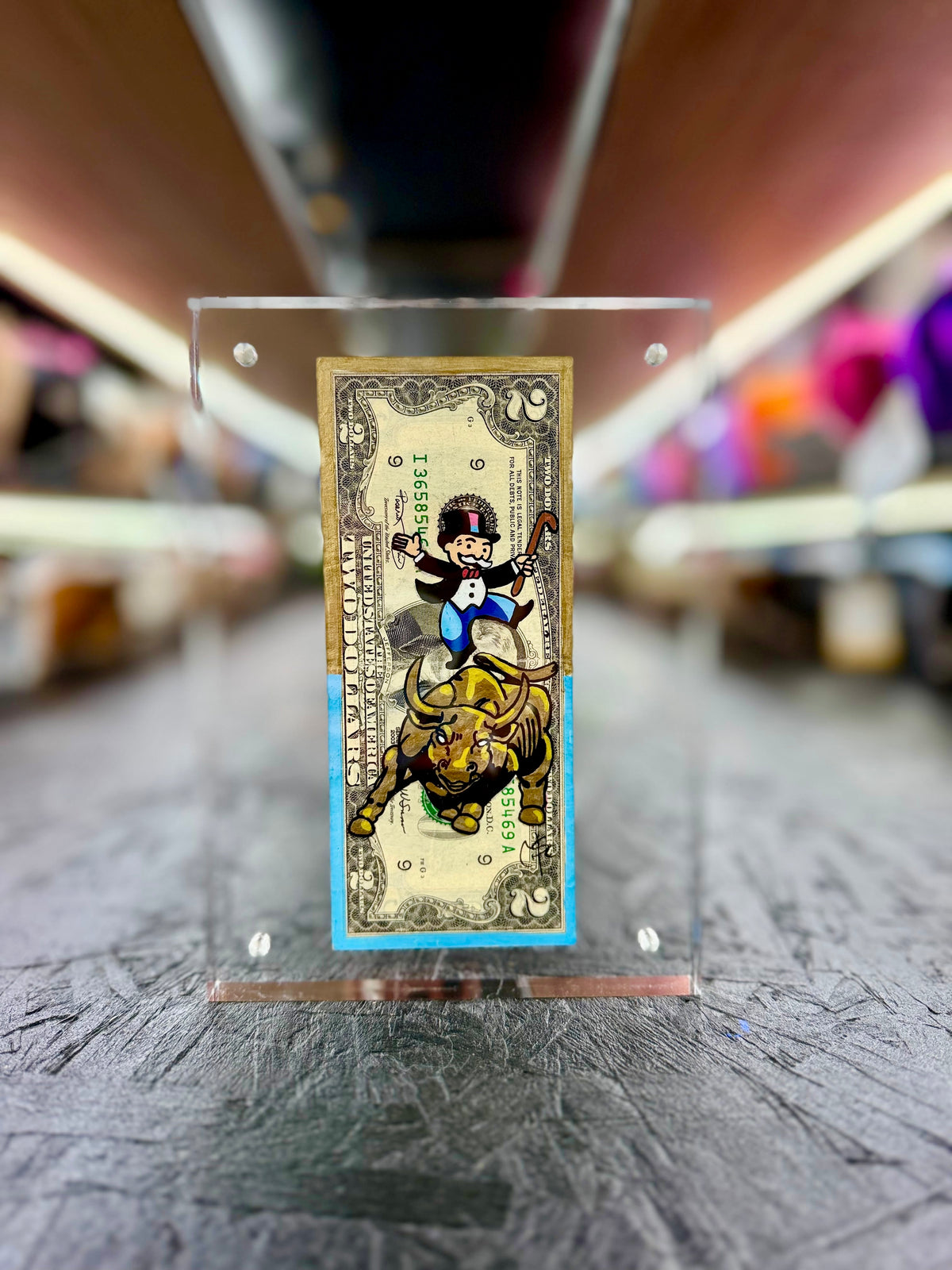 Mr Monopoly $2 Dollar Bill Art 50.8