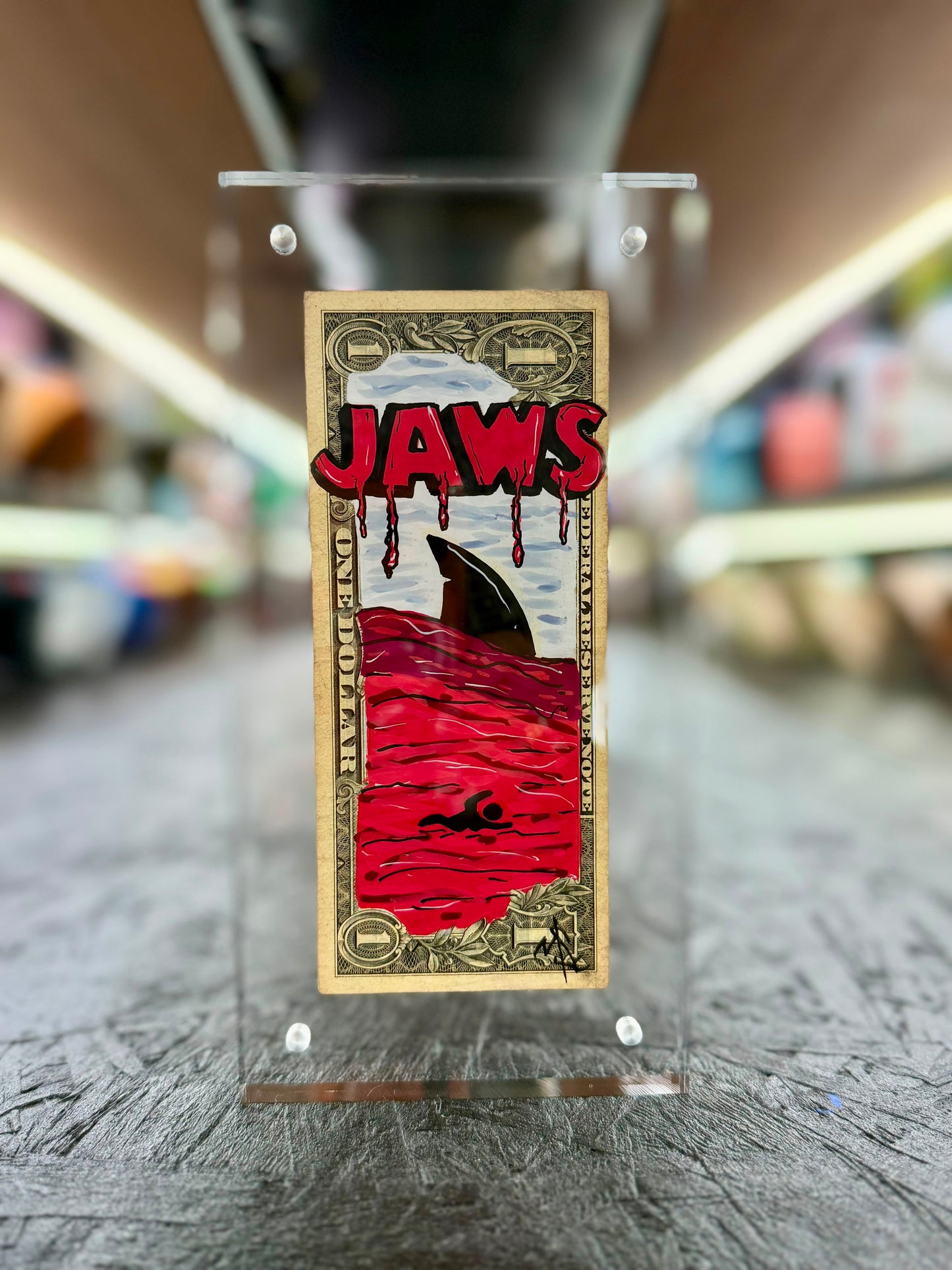 Jaws $1 Dollar Bill Art 10.0