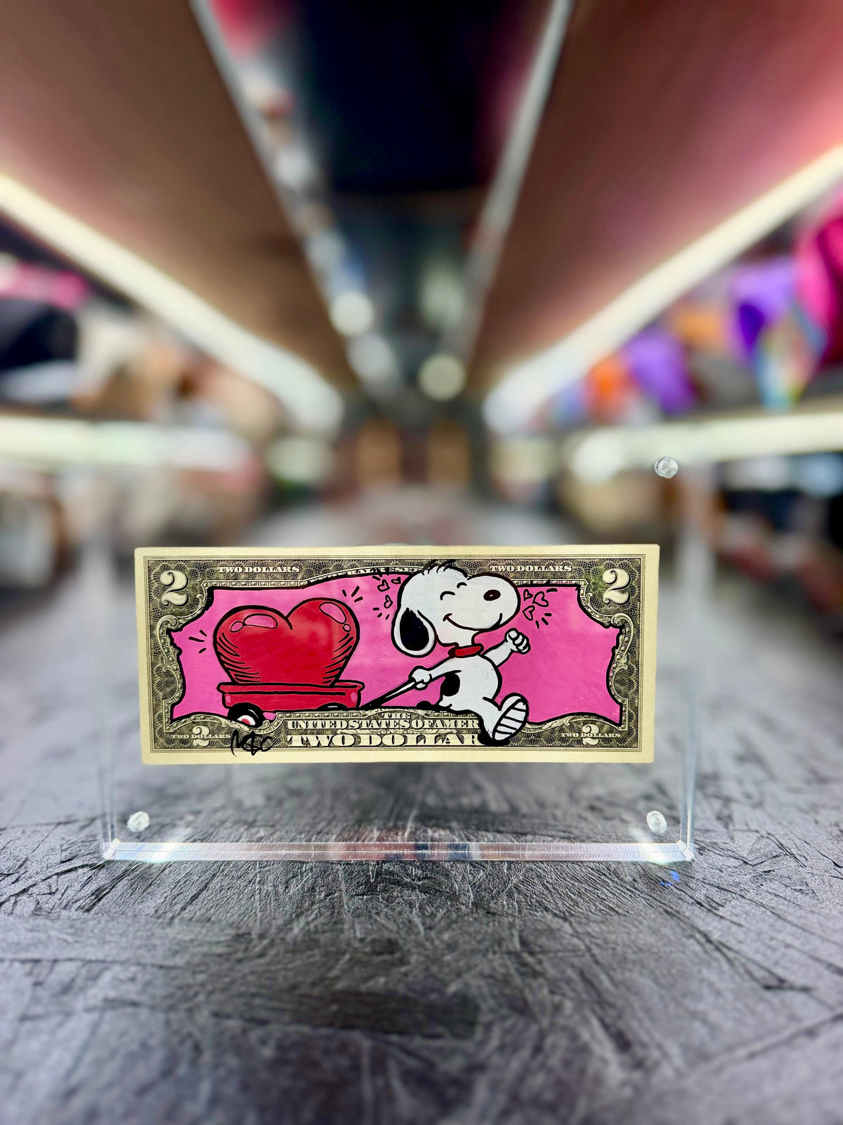Snoopy $2 Dollar Bill Art 17.9