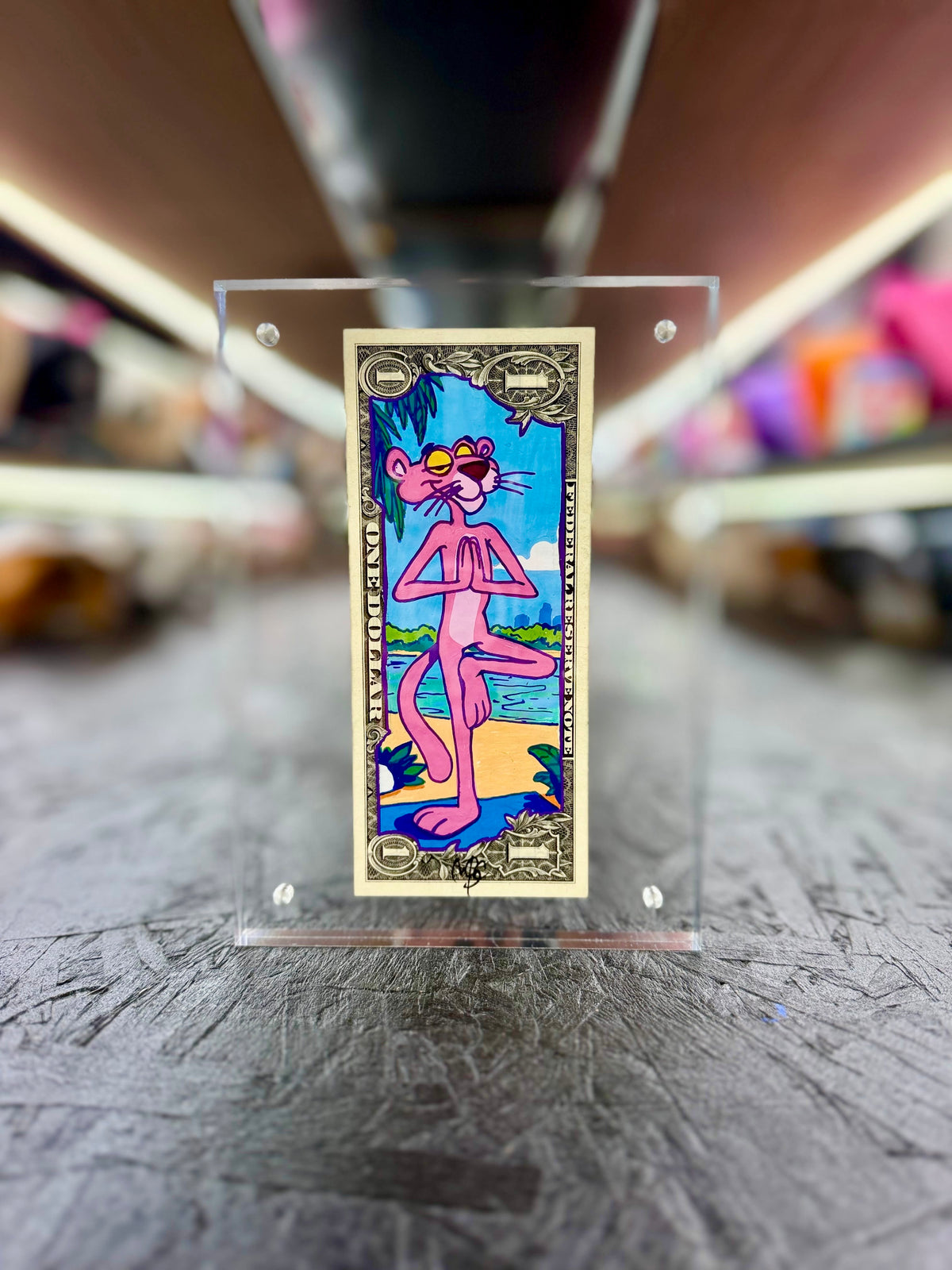 Pink Panther $1 Dollar Bill Art 11.3