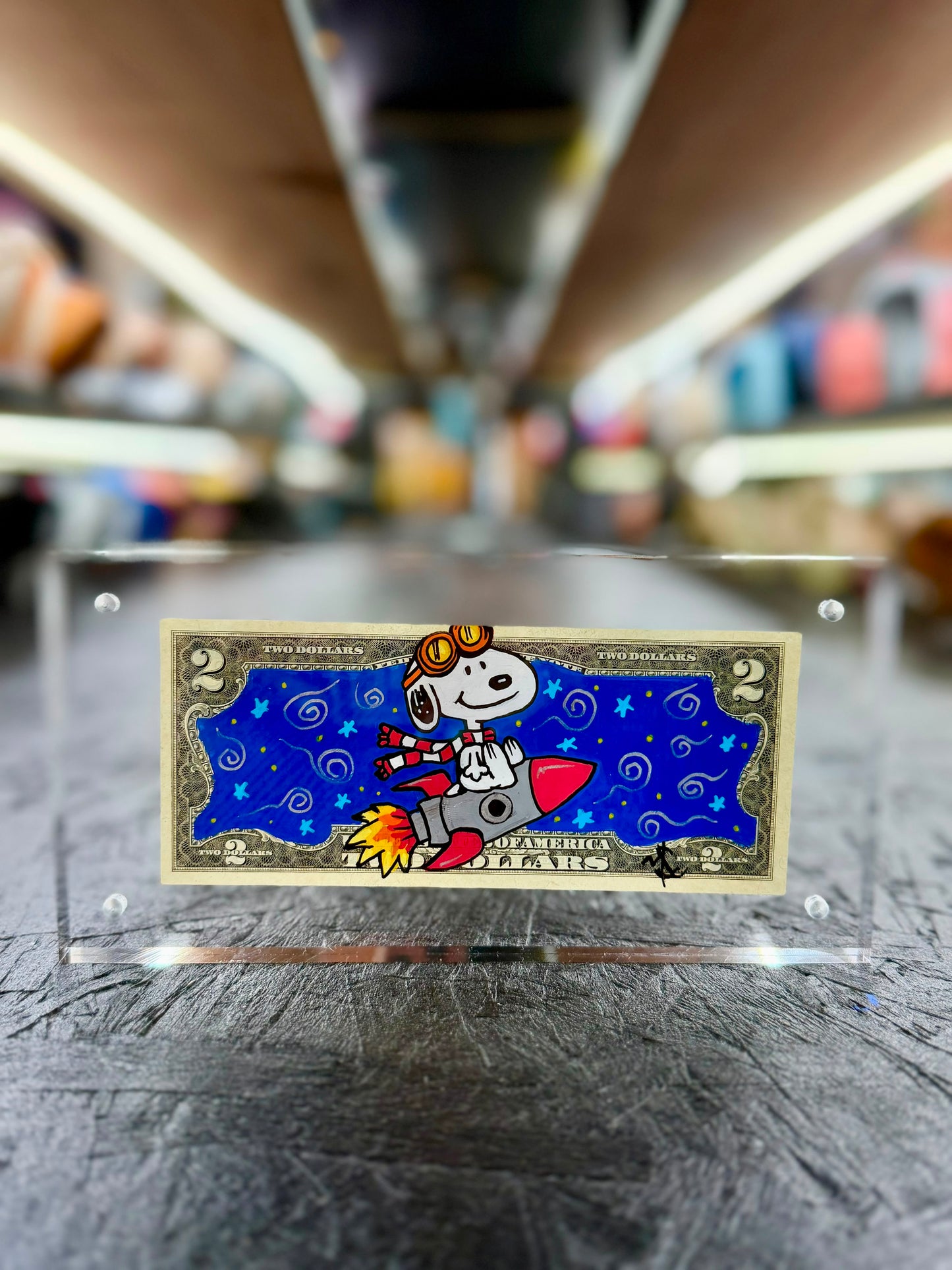 Snoopy $2 Dollar Bill Art 11.7