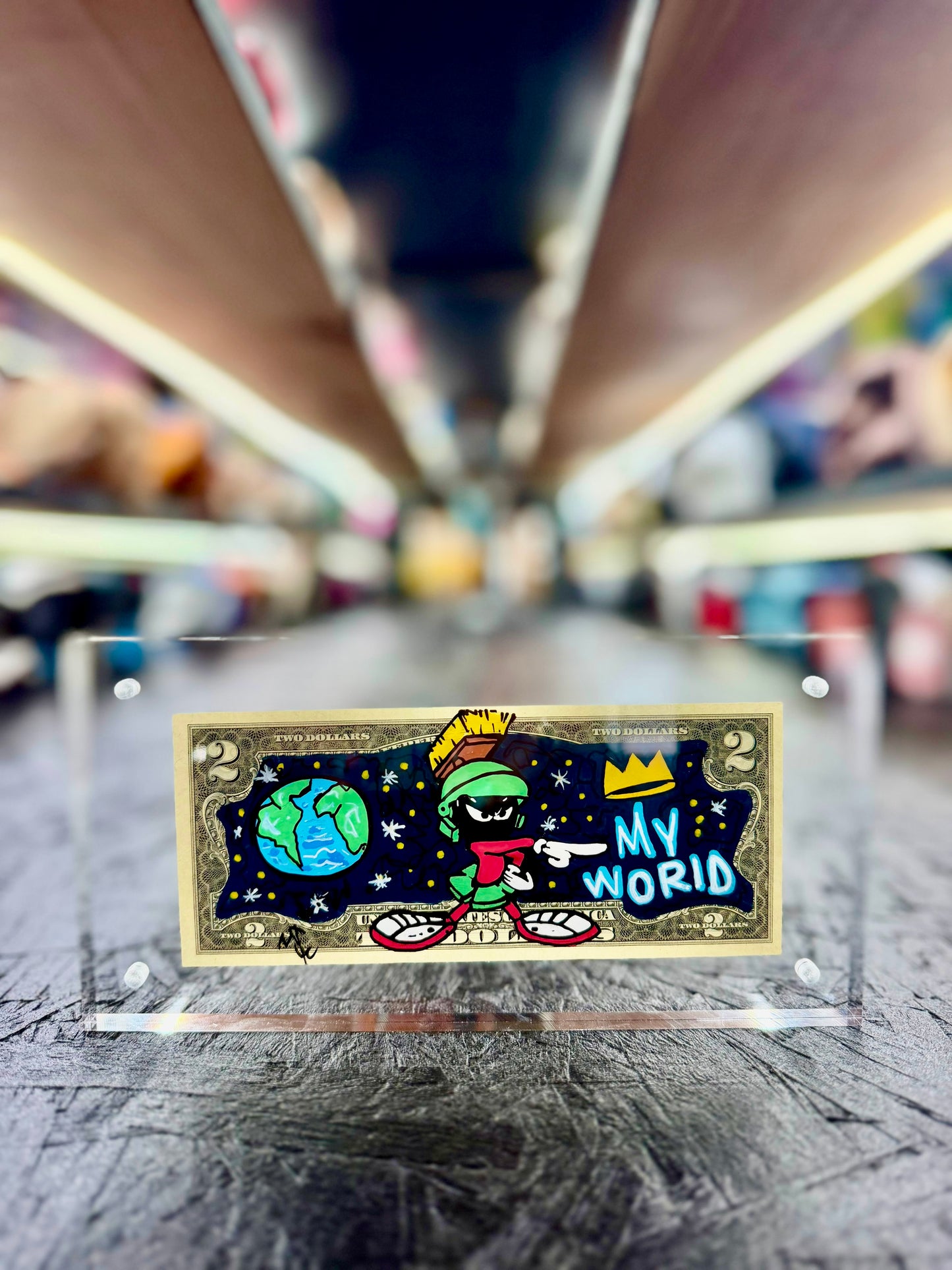 Marvin The Martian $2 Dollar Bill Art 3.0