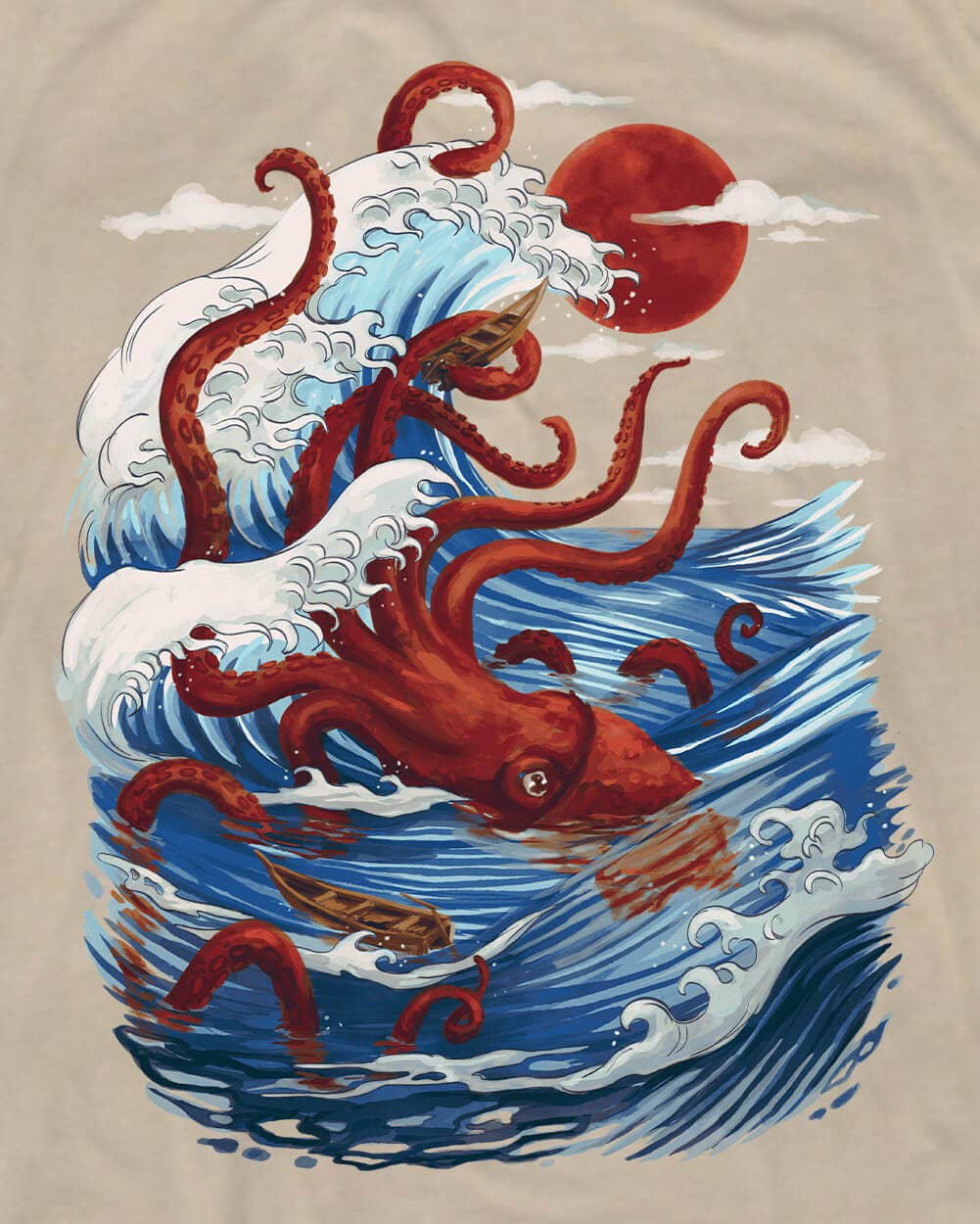 Men's Graphic Tee - Screenprinted T-Shirt (Ocean Wrath) - Shop Cool Tricks