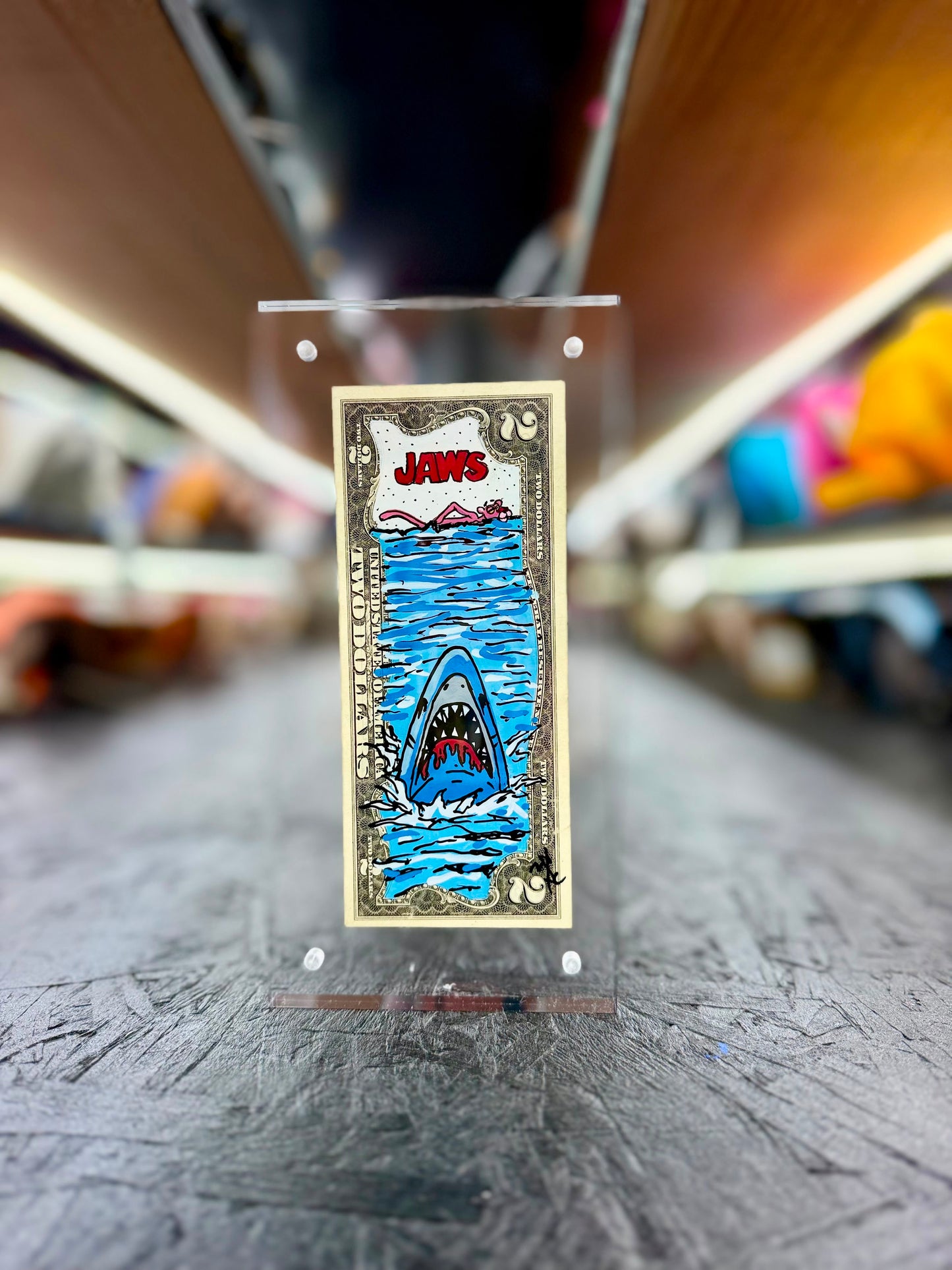 Jaws & Pink Panther $2 Dollar Bill Art 11.2