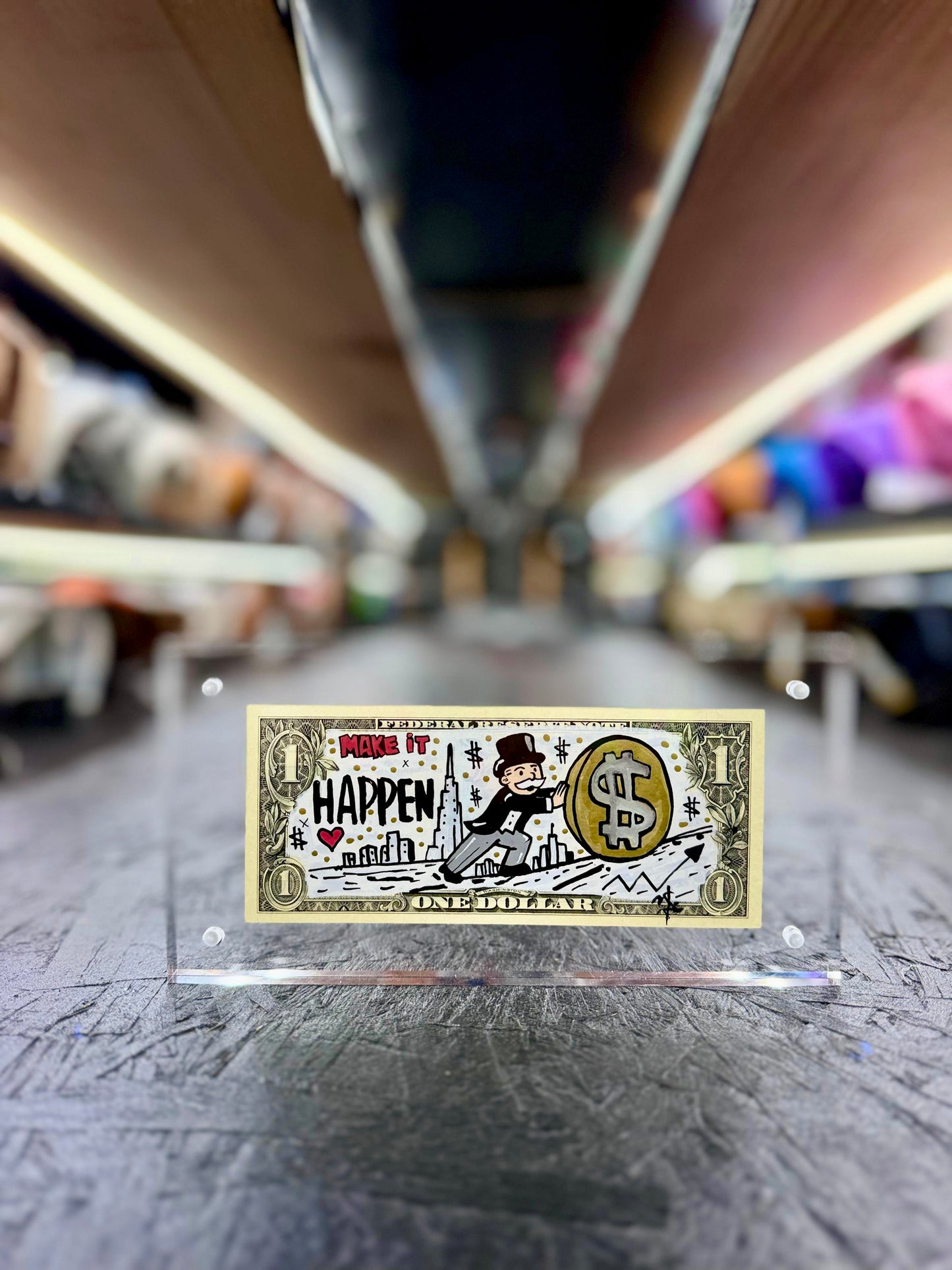 Mr Monopoly $1 Dollar Bill Art 35.9