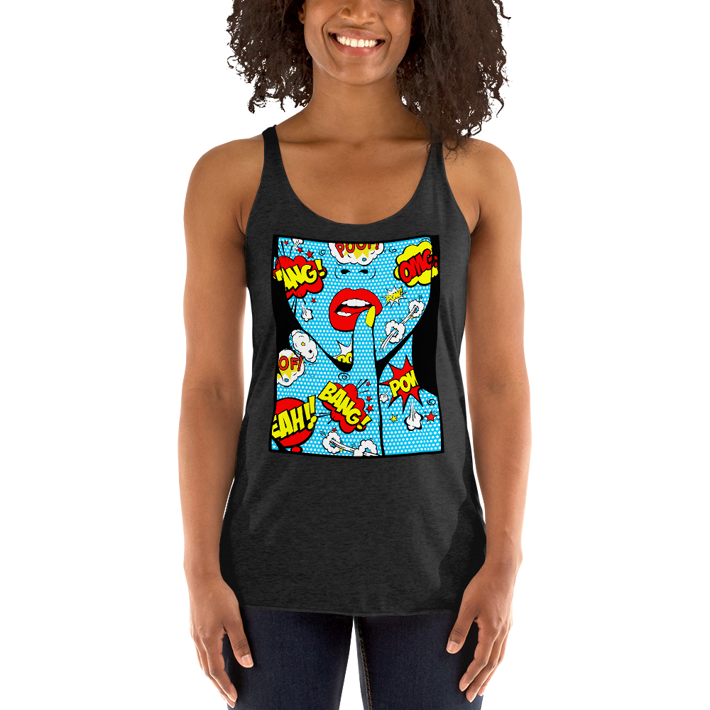POP, BANG, POW & LIPS Racerback Tank - Shop Cool Tricks