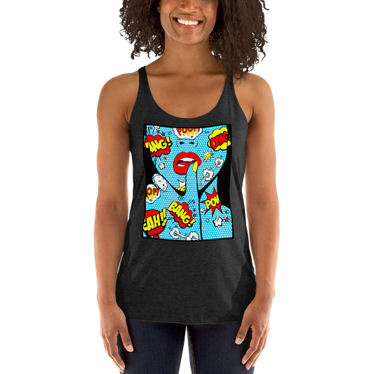 POP, BANG, POW & LIPS Racerback Tank - Shop Cool Tricks